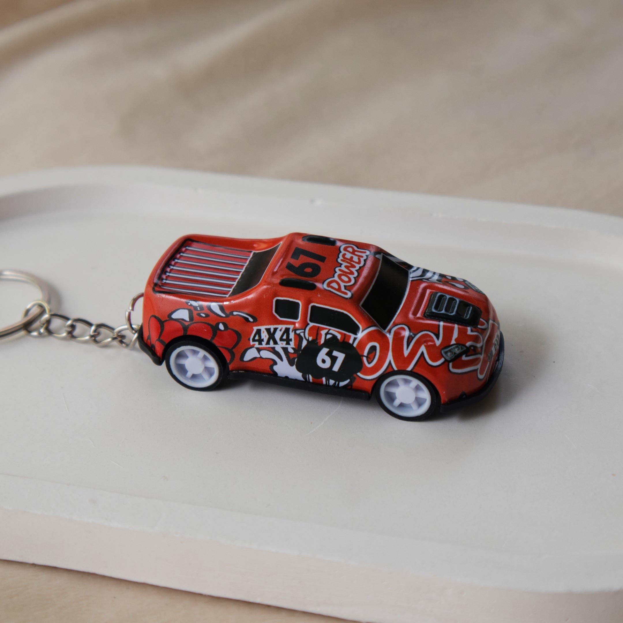 Mini Pull Back Car #67 keychain - Interactive Toy Race Car Bag Charm