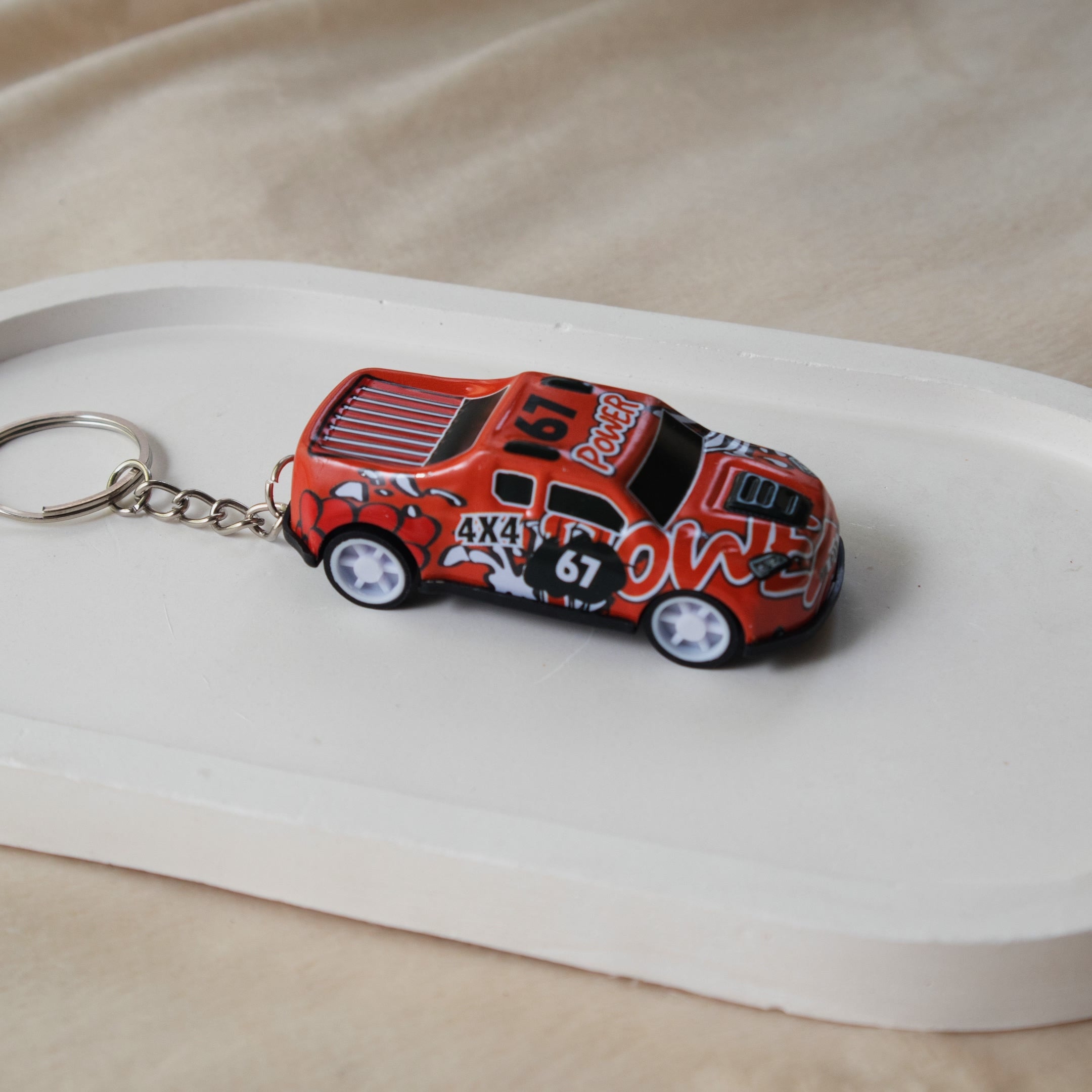 Mini Pull Back Car #67 keychain - Interactive Toy Race Car Bag Charm