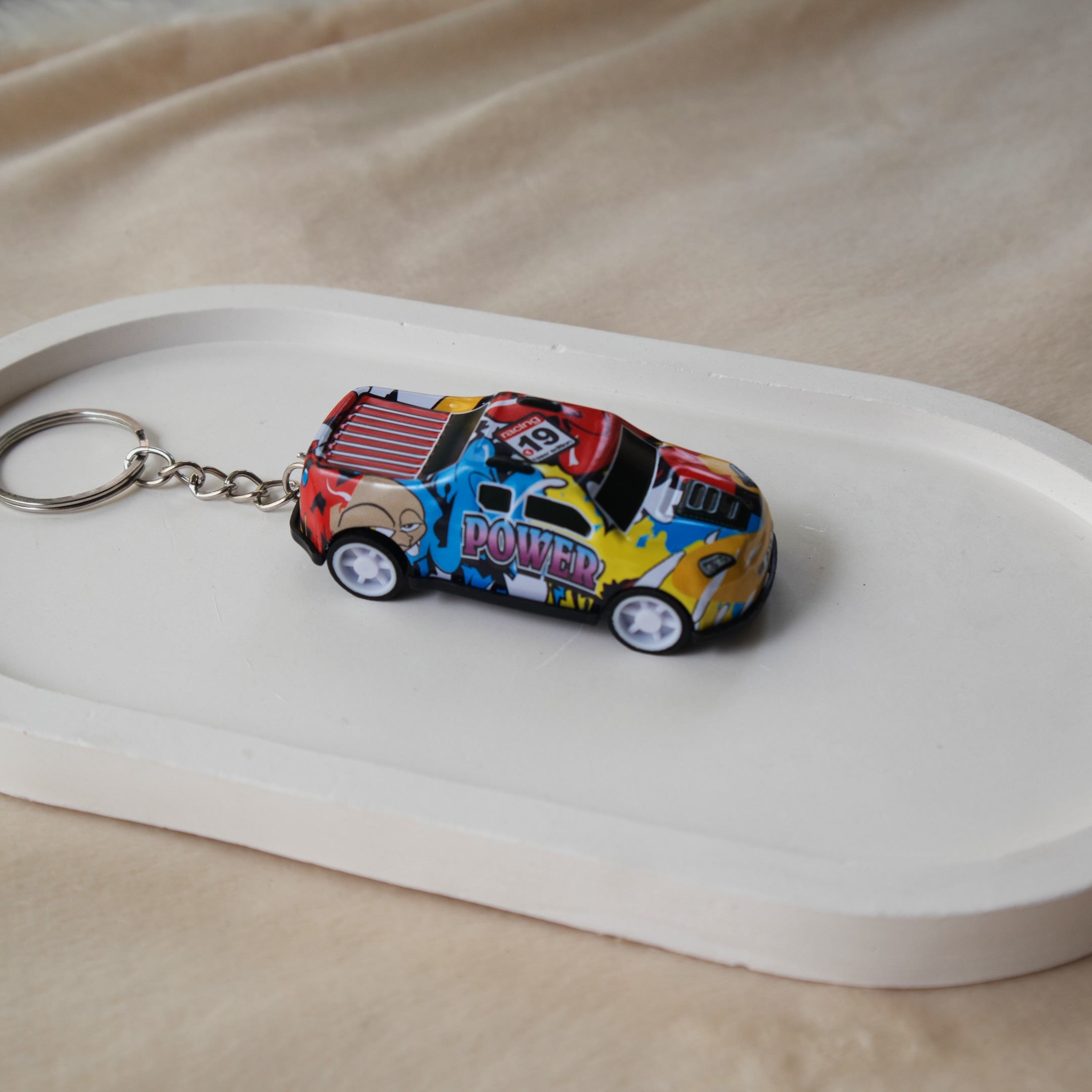 Mini Pull Back Car #19 keychain - Interactive Toy Race Car Bag Charm