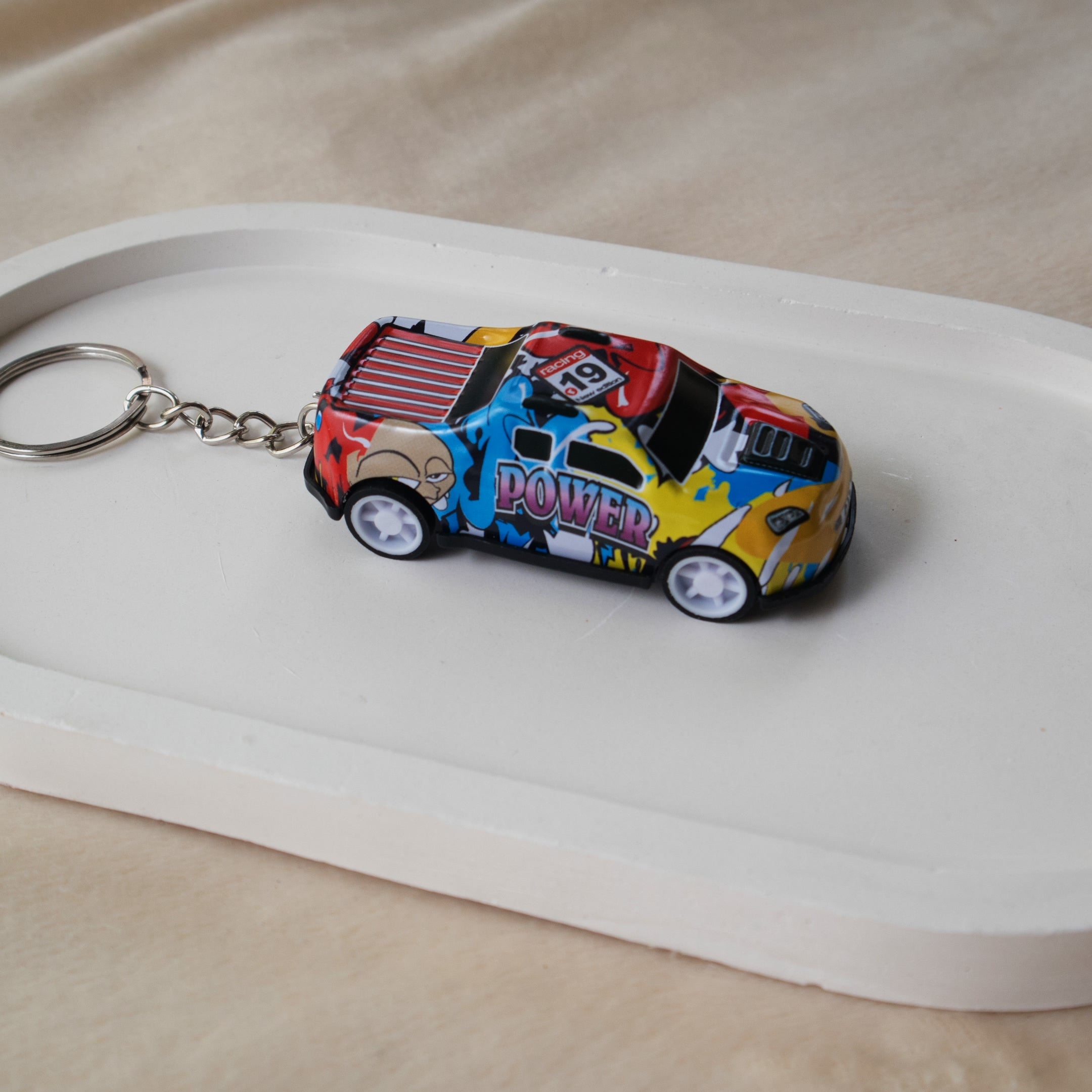 Mini Pull Back Car #19 keychain - Interactive Toy Race Car Bag Charm