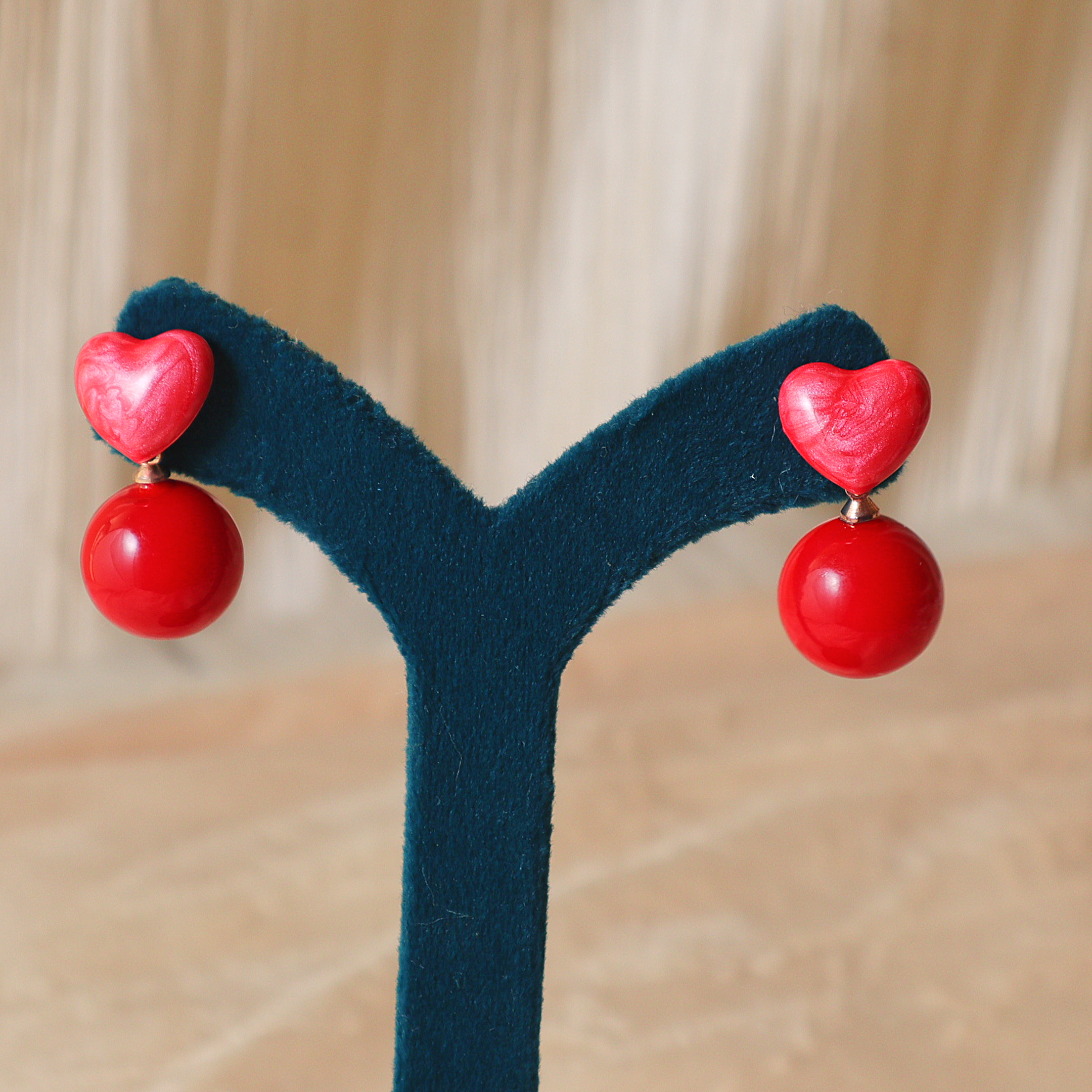 Heart & Pearl Drop Designer Earrings for Women – Elegant Daily Wear Studs