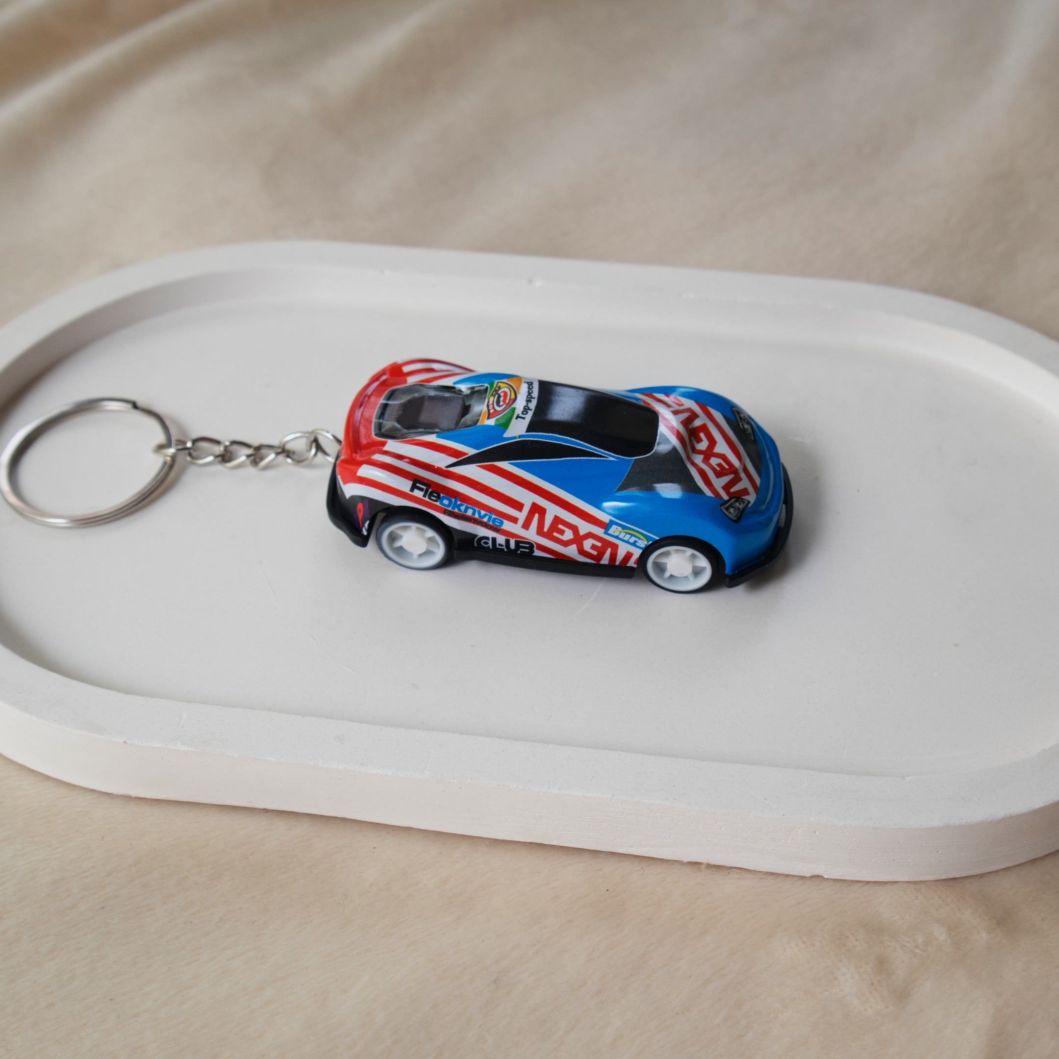 Mini Pull Back Top Speed Car  keychain - Interactive Toy Race Car Bag Charm