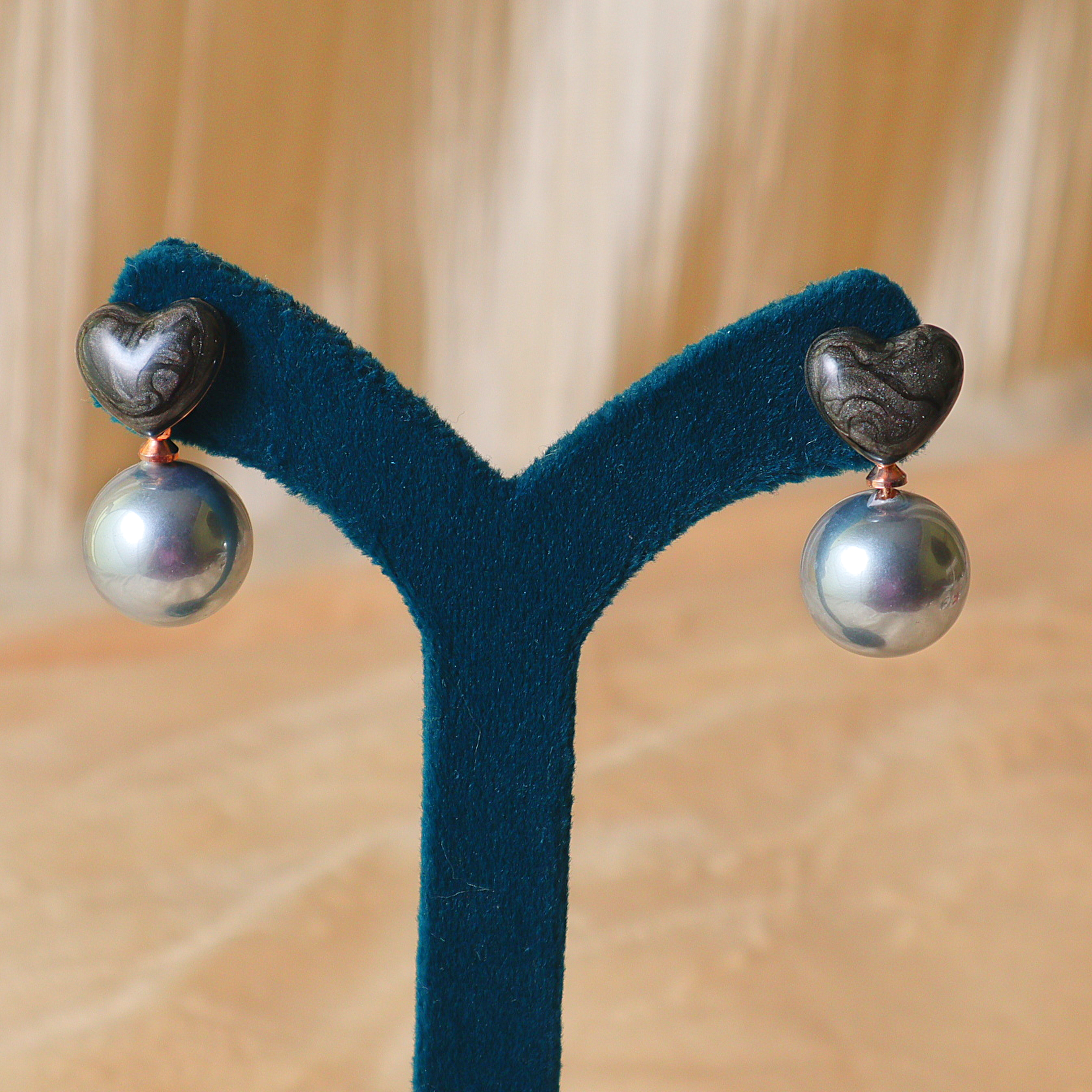 Heart & Pearl Drop Designer Earrings for Women – Elegant Daily Wear Studs