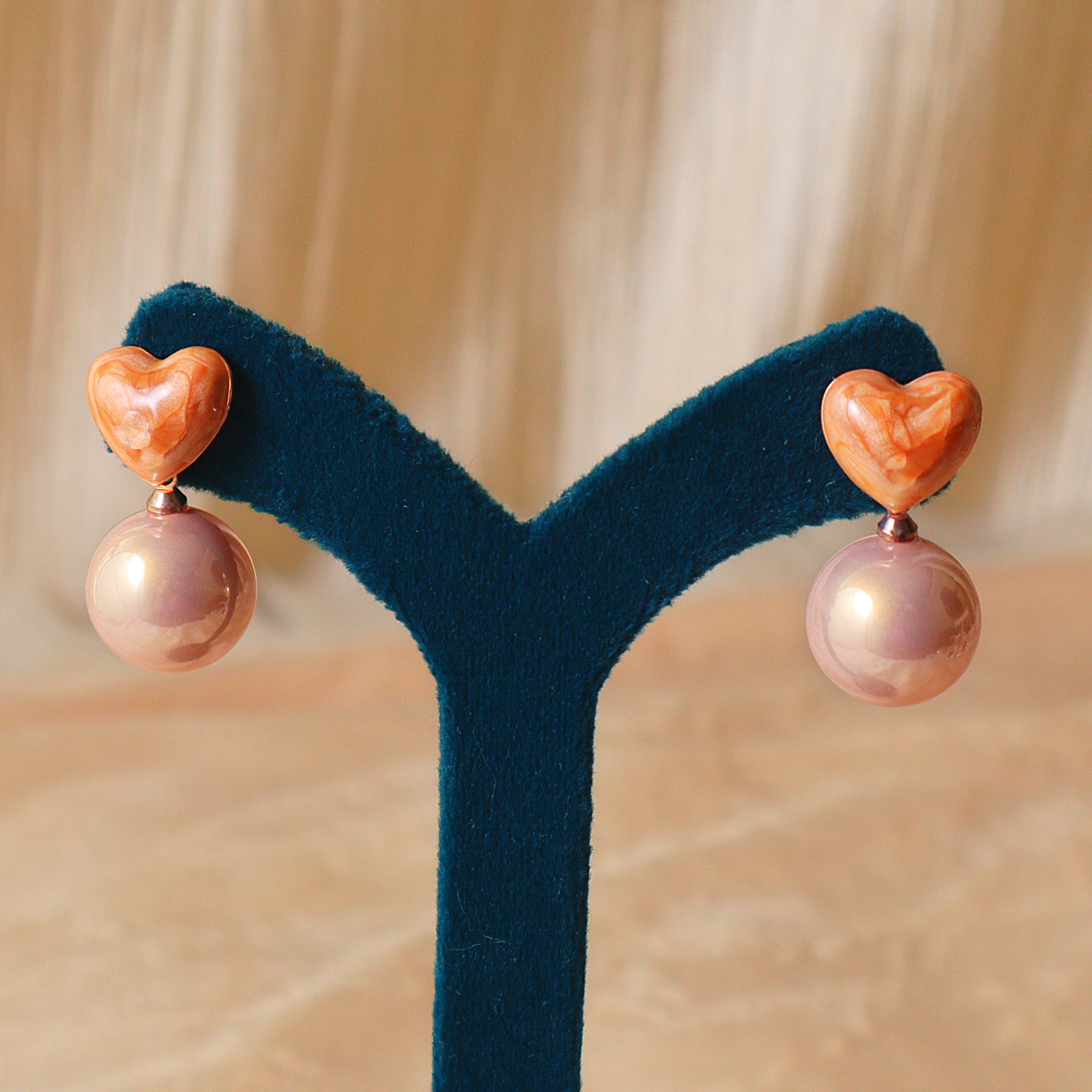 Heart & Pearl Drop Designer Earrings for Women – Elegant Daily Wear Studs