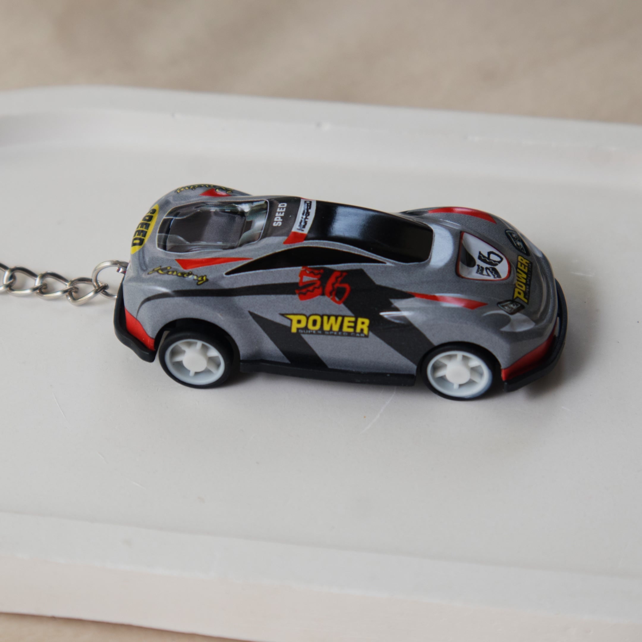 Mini Pull Back Power Car  keychain - Interactive Toy Race Car Bag Charm