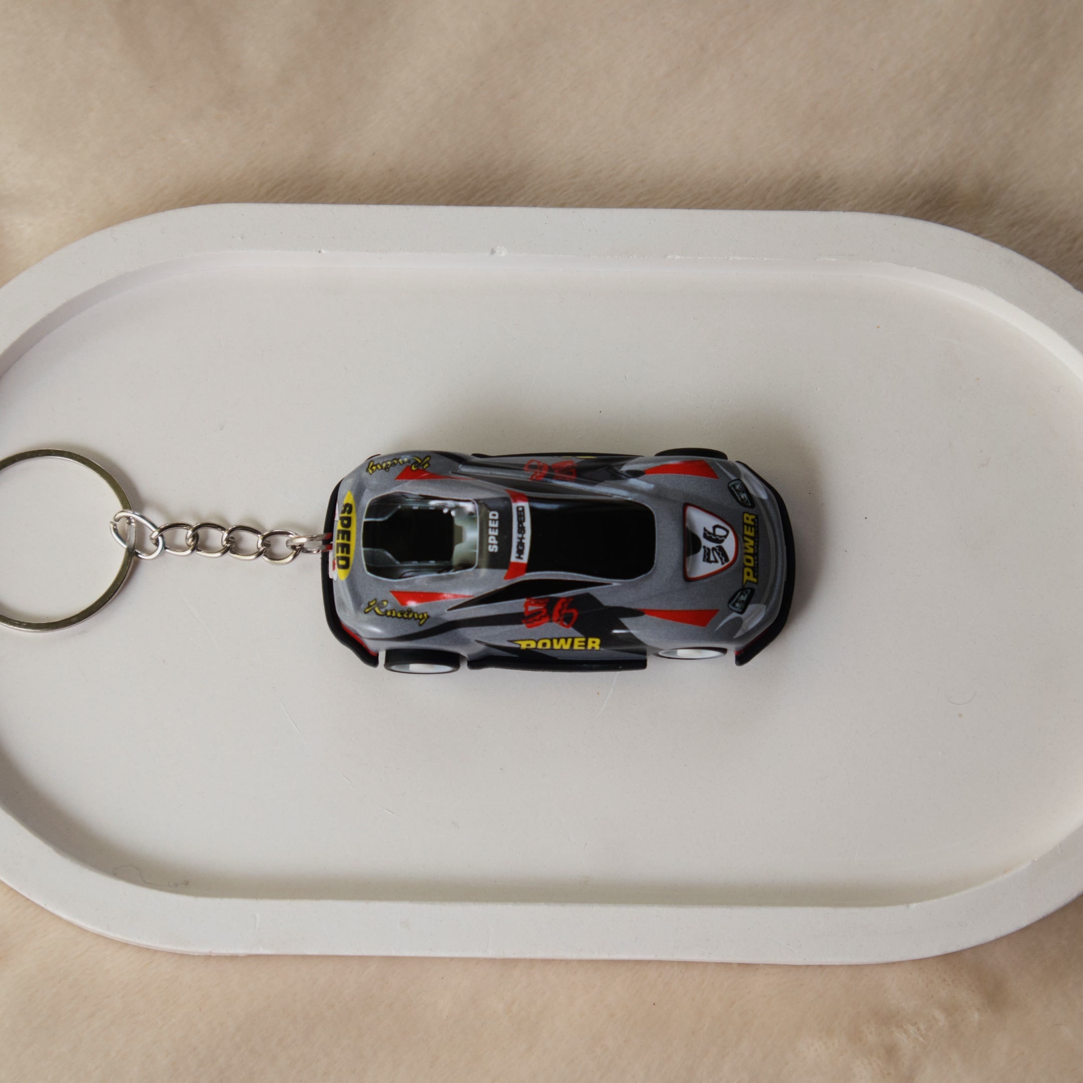 Mini Pull Back Power Car  keychain - Interactive Toy Race Car Bag Charm