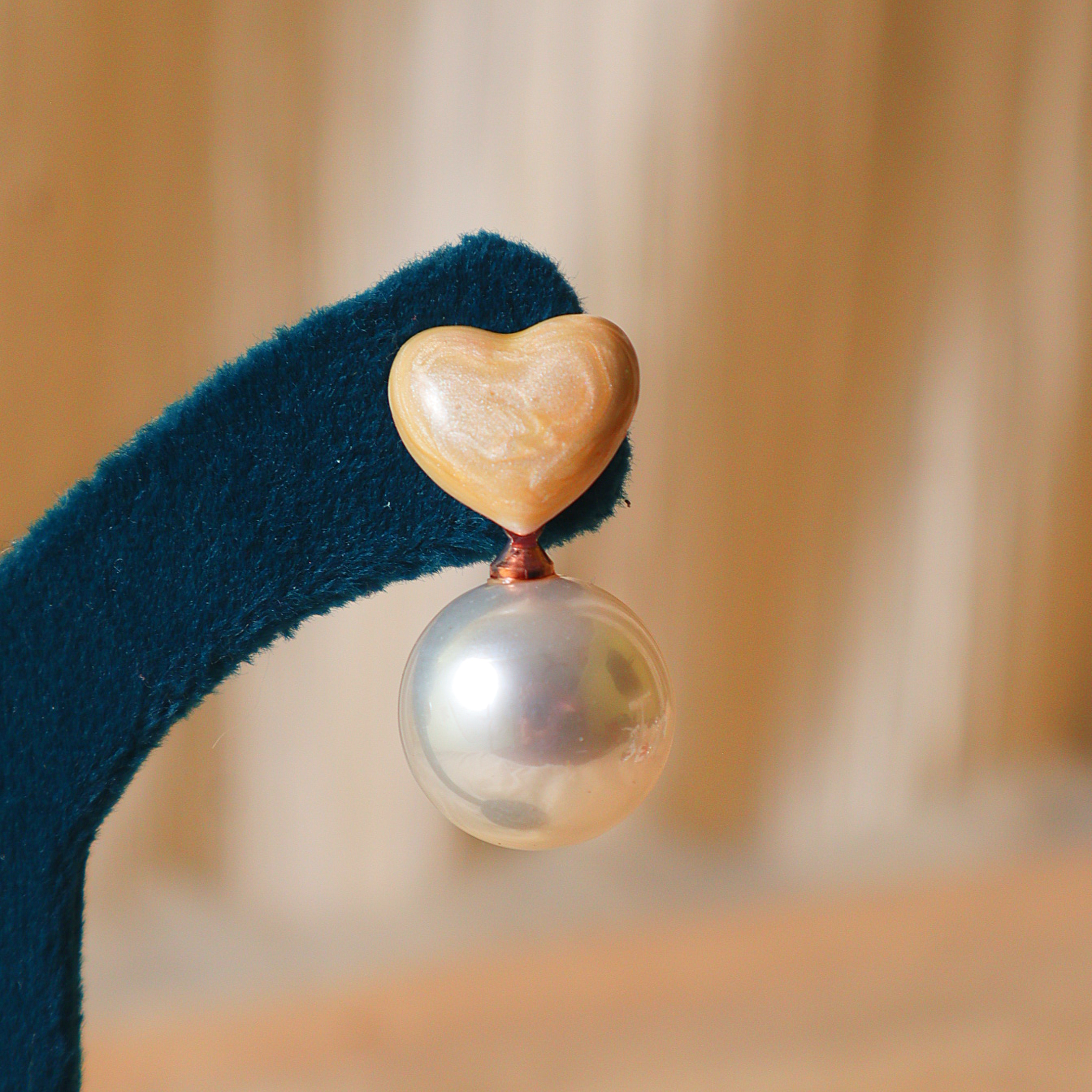 Heart & Pearl Drop Designer Earrings for Women – Elegant Daily Wear Studs
