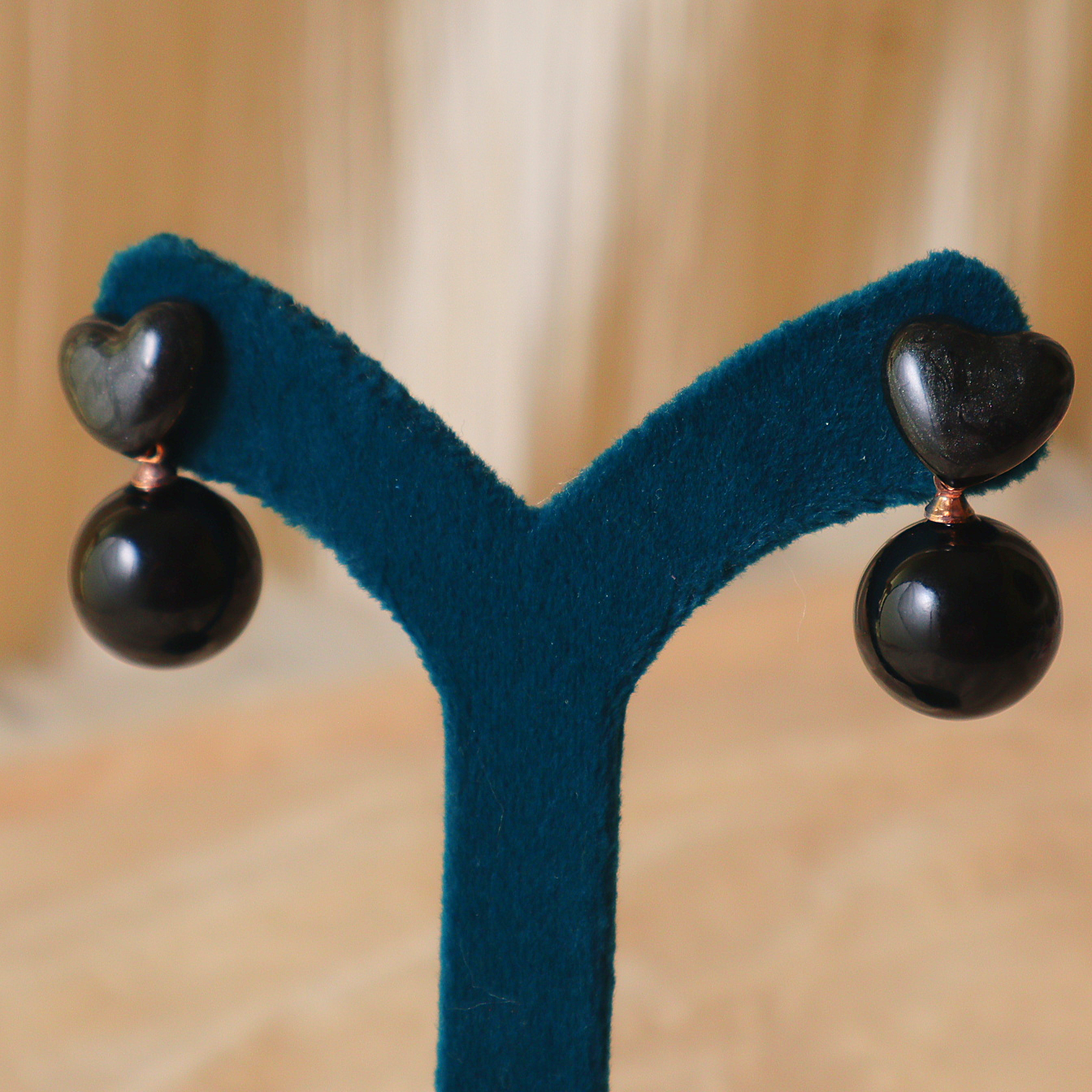 Heart & Pearl Drop Designer Earrings for Women – Elegant Daily Wear Studs