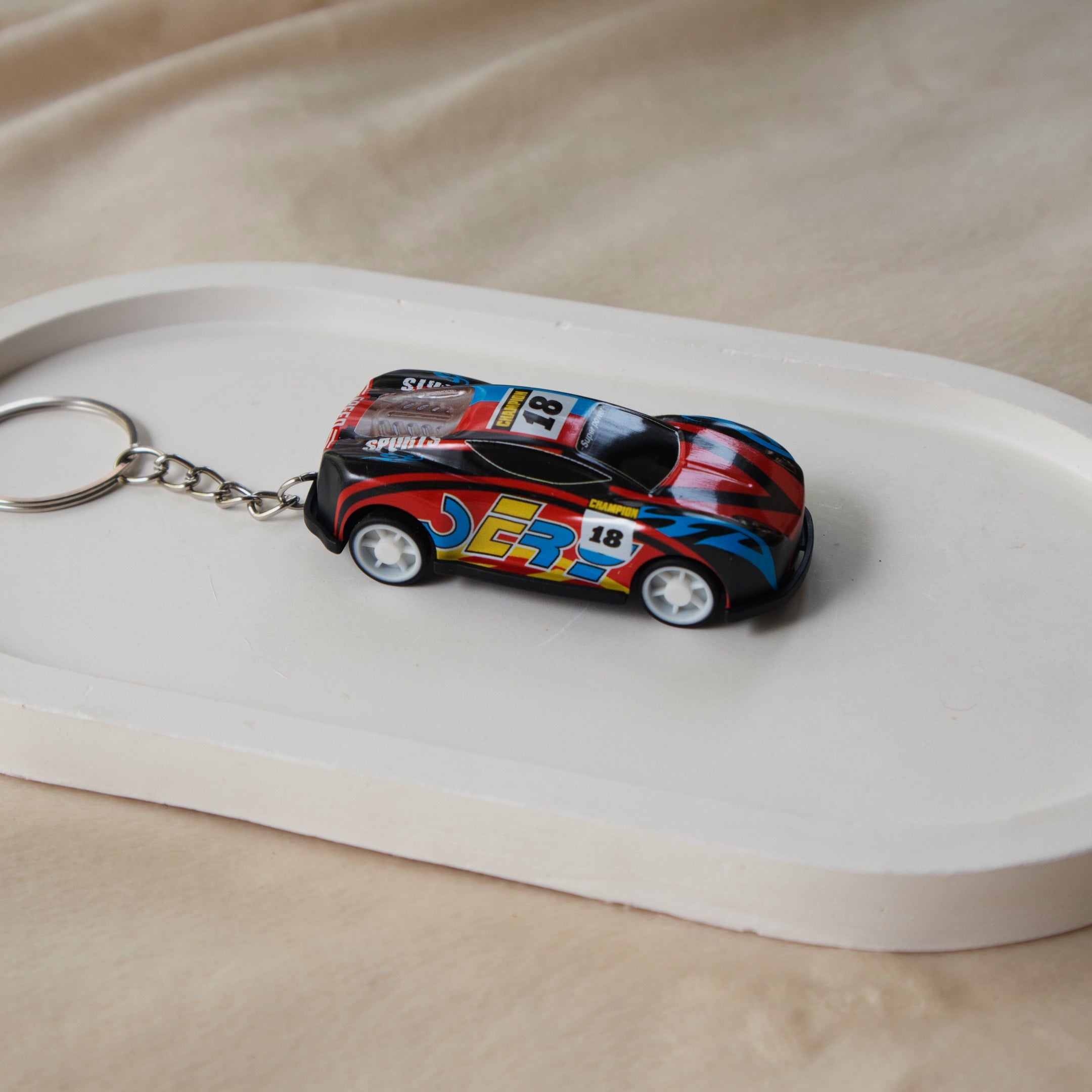 Mini Pull Back Car #18 keychain - Interactive Toy Race Car Bag Charm