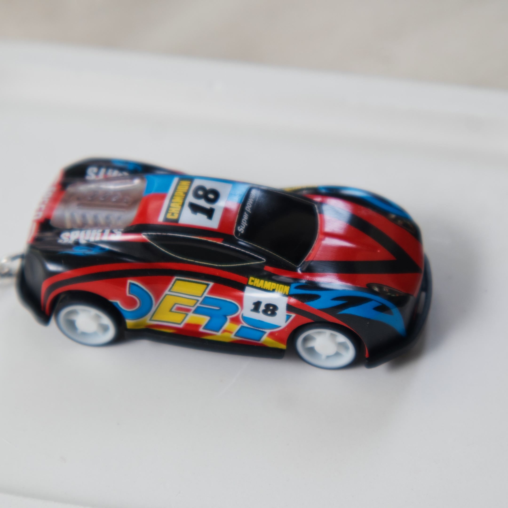 Mini Pull Back Car #18 keychain - Interactive Toy Race Car Bag Charm