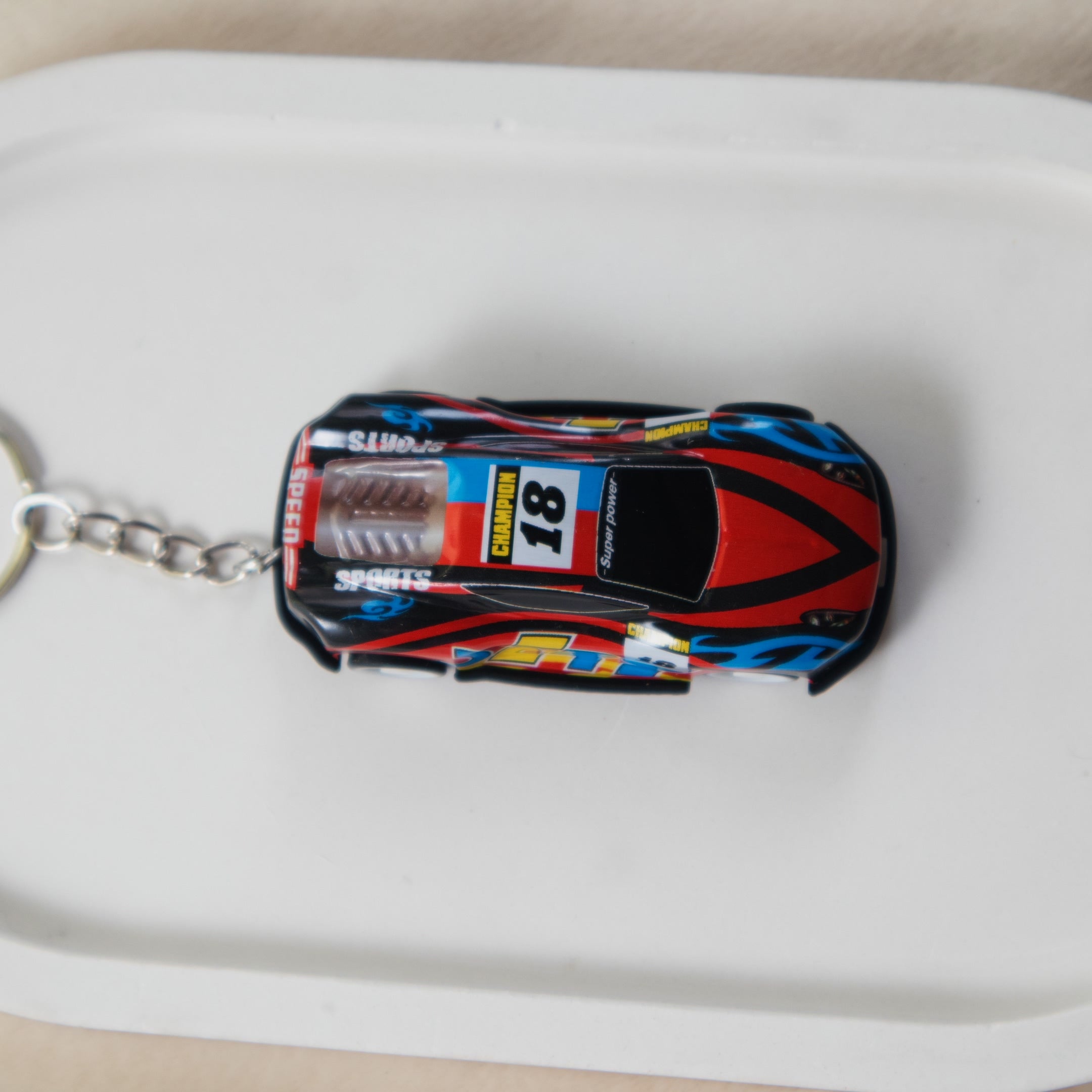 Mini Pull Back Car #18 keychain - Interactive Toy Race Car Bag Charm