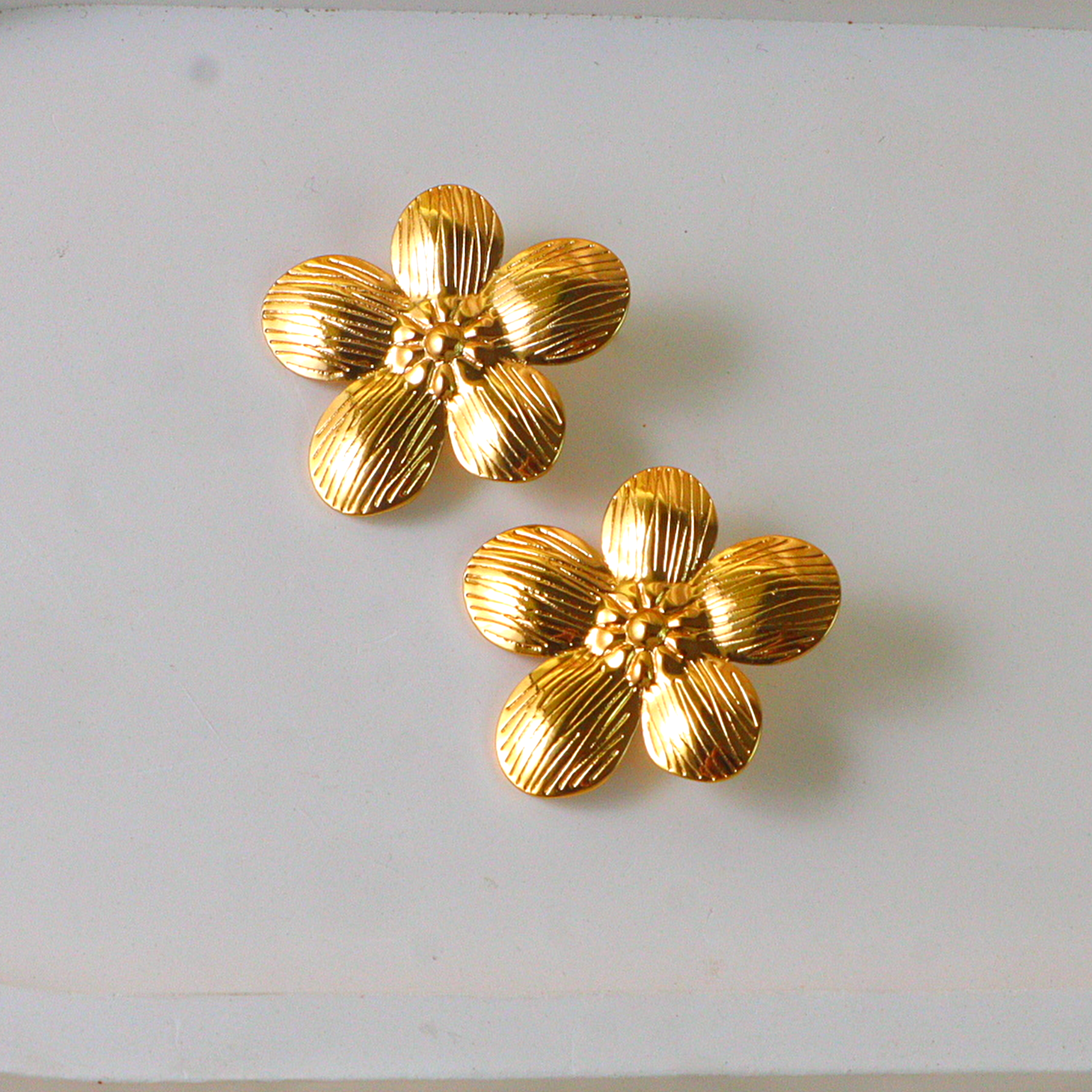 The Blossom Textured Floral Anti Tarnish Studs