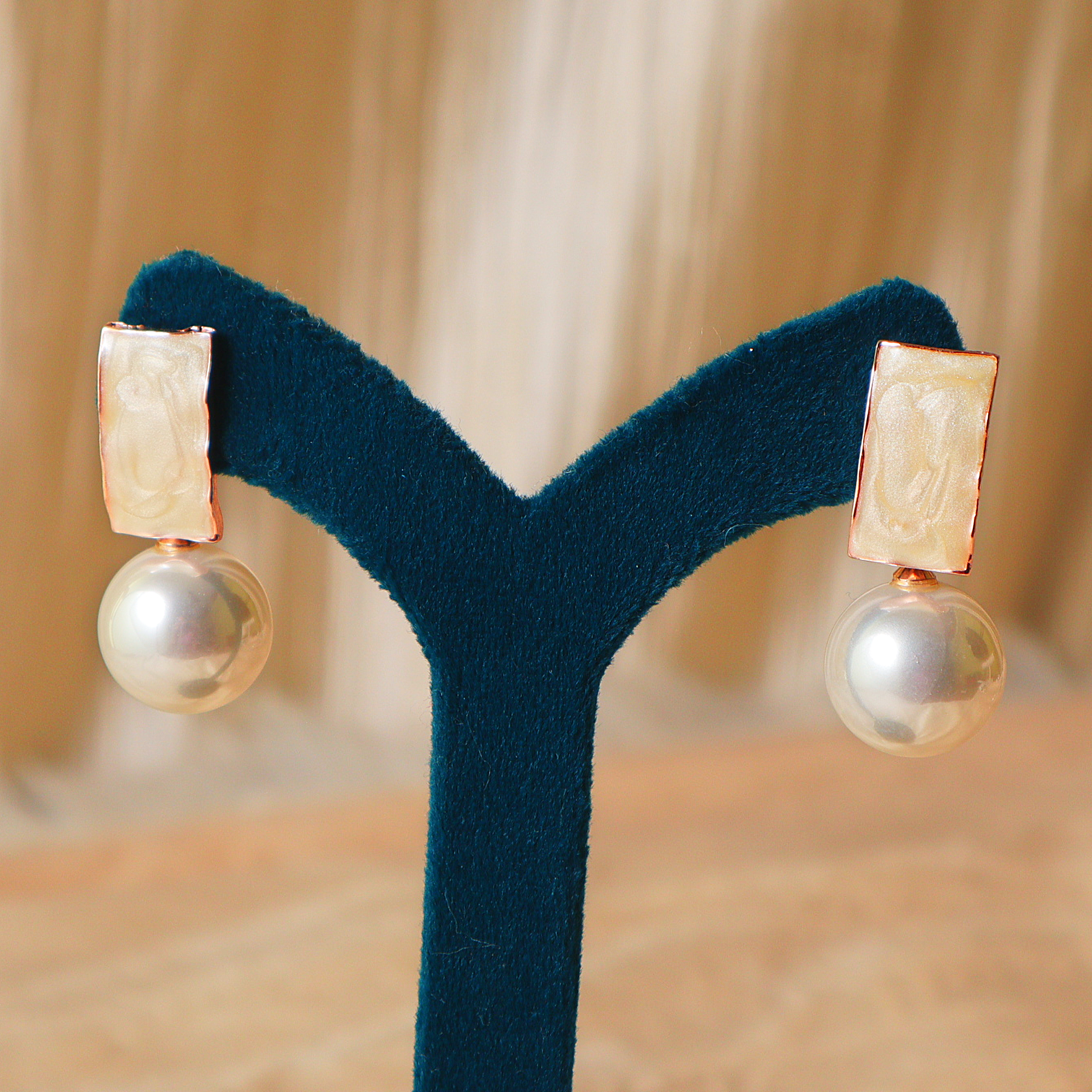 Minimal Pearl Drop Designer Earrings for Women – Elegant Daily Wear Studs