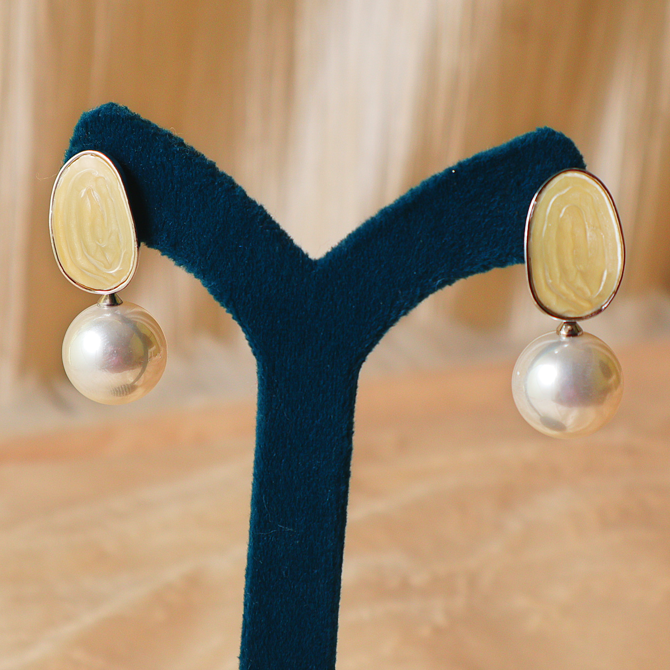 Marble Pearl Drop Designer Earrings for Women – Elegant Daily Wear Earrings
