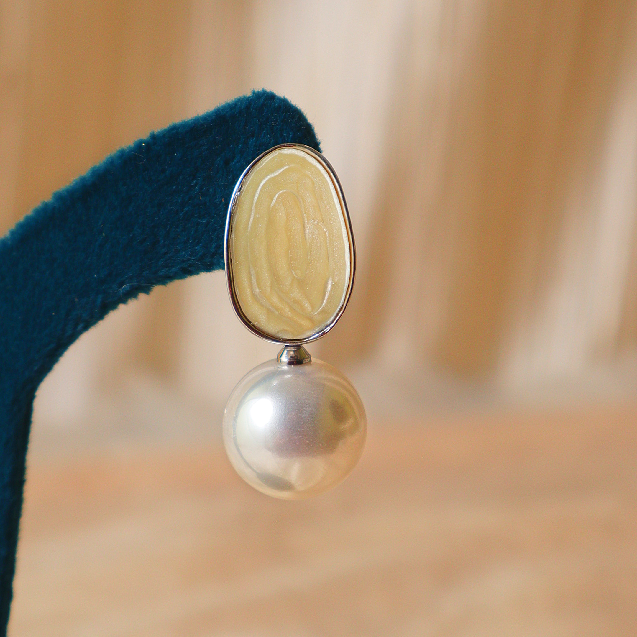 Marble Pearl Drop Designer Earrings for Women – Elegant Daily Wear Earrings