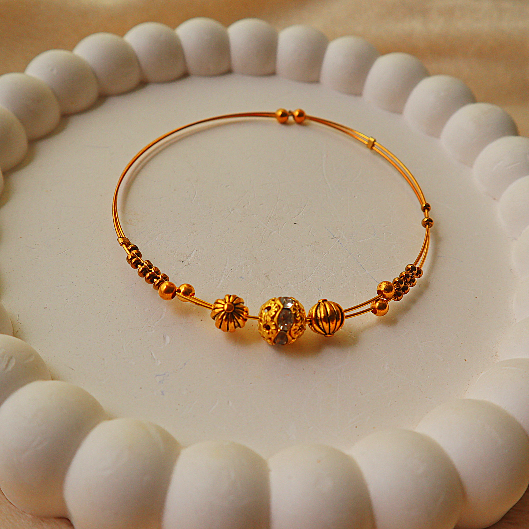 Filigree Gold Statement Wire Bracelet