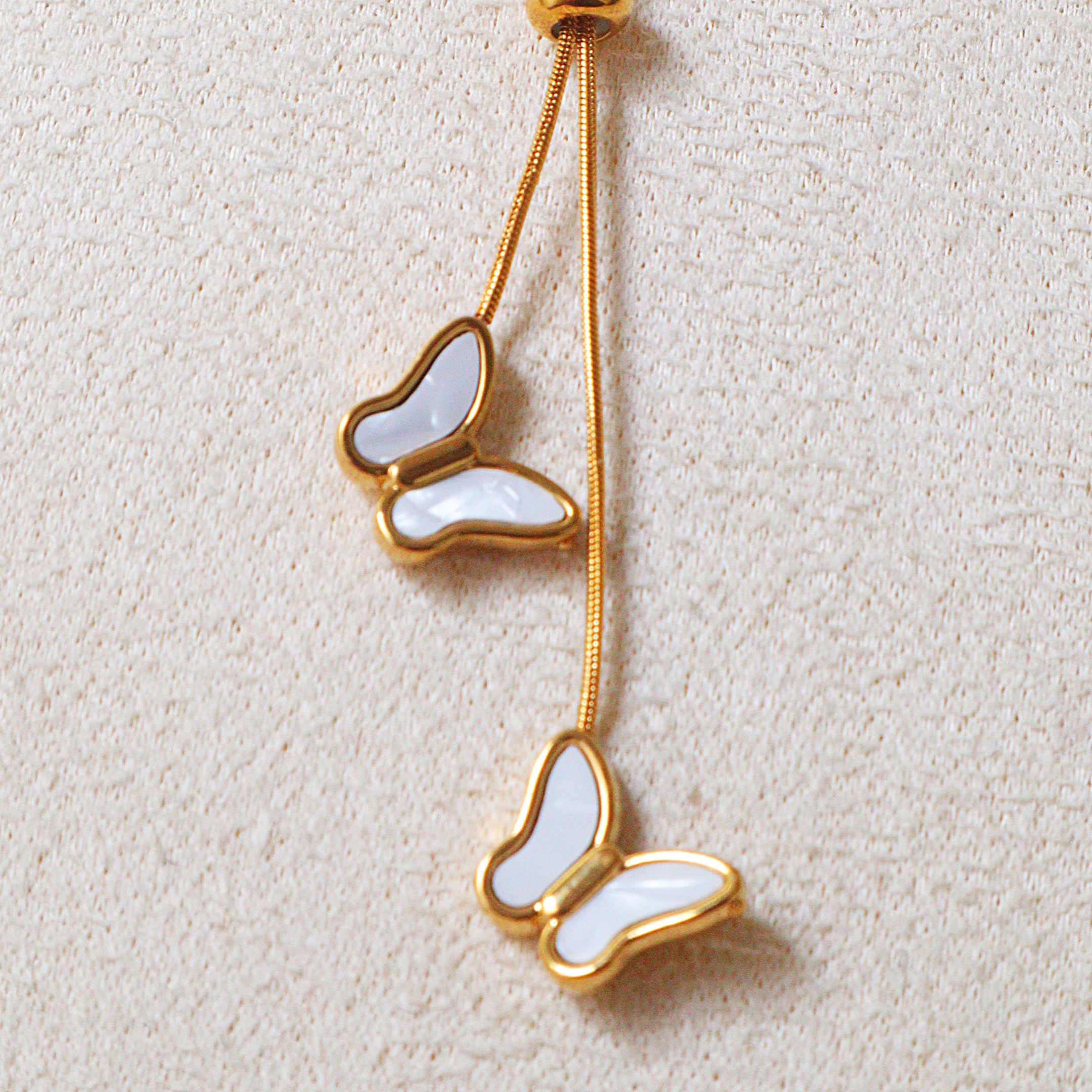 18K Gold Plated Dainty Butterfly Charm Necklace – Anti-Tarnish & Waterproof Layered Choker
