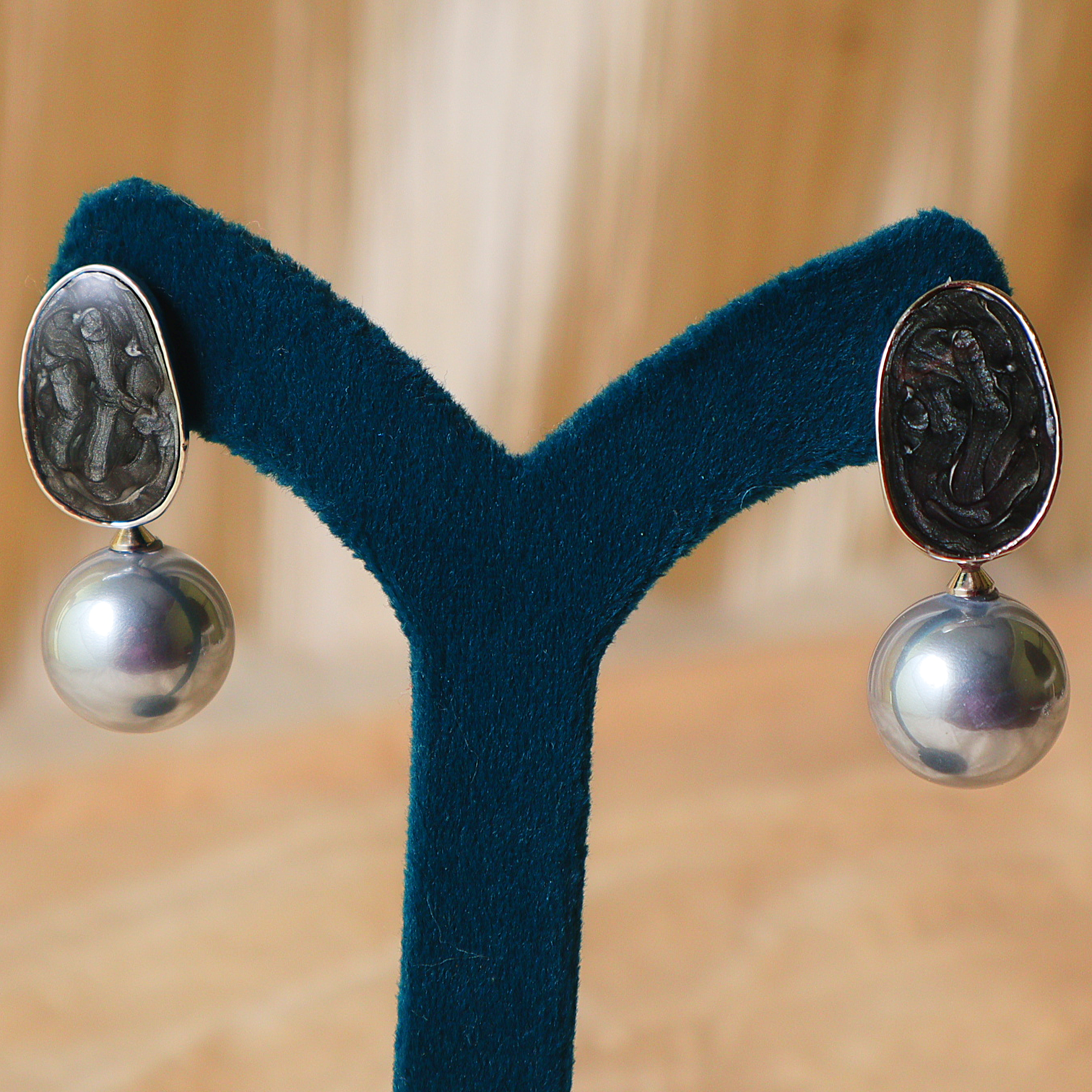 Marble Pearl Drop Designer Earrings for Women – Elegant Daily Wear Earrings