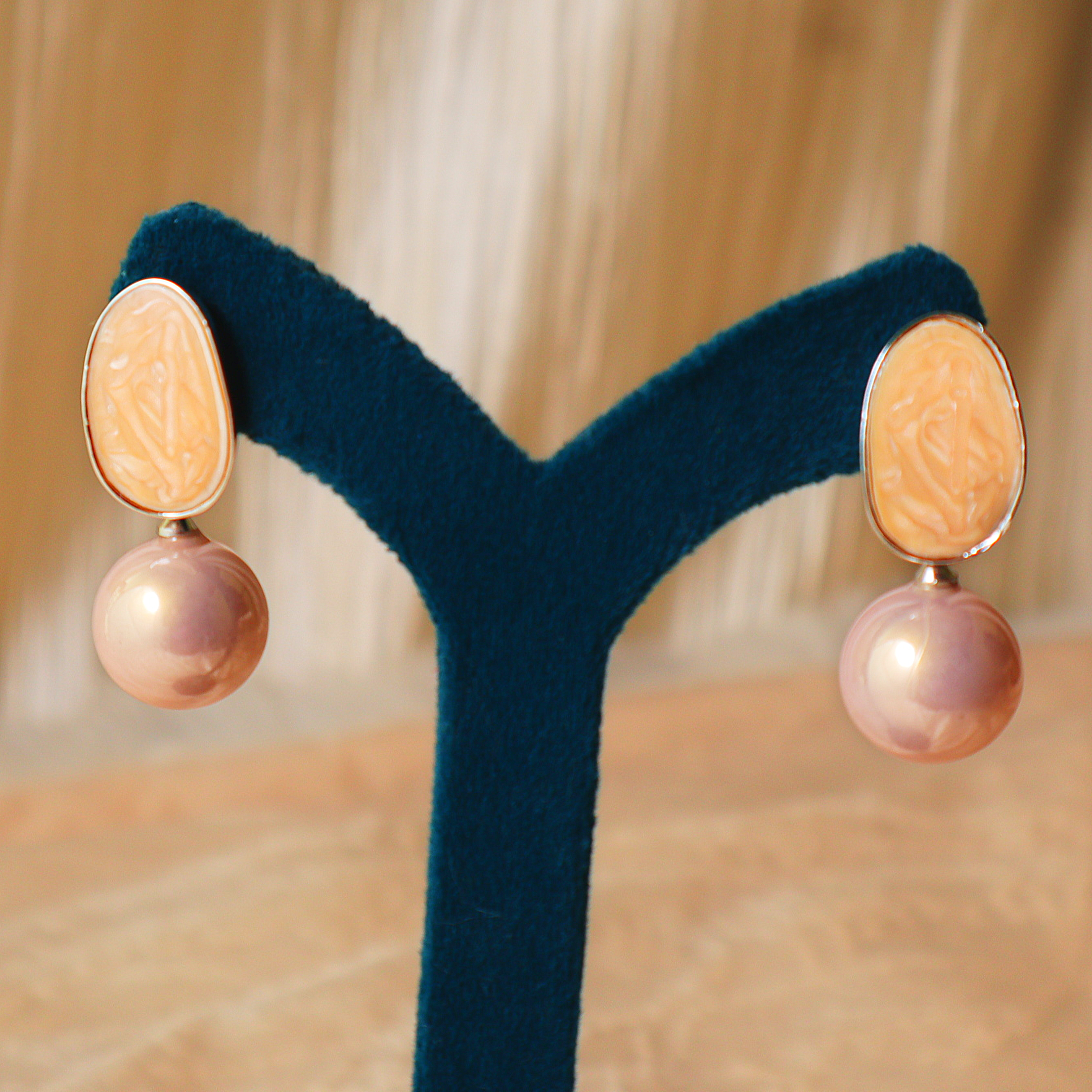 Marble Pearl Drop Designer Earrings for Women – Elegant Daily Wear Earrings