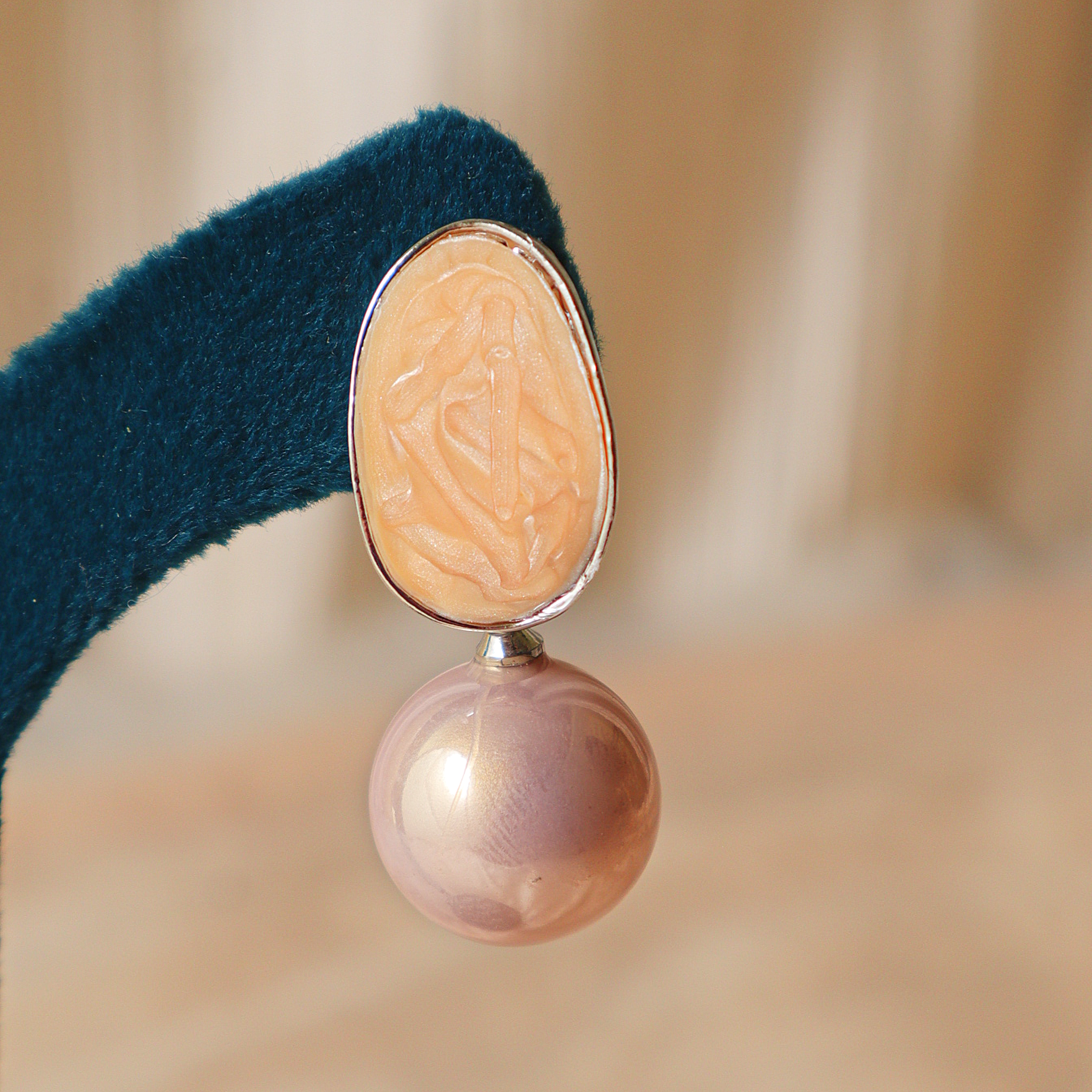 Marble Pearl Drop Designer Earrings for Women – Elegant Daily Wear Earrings