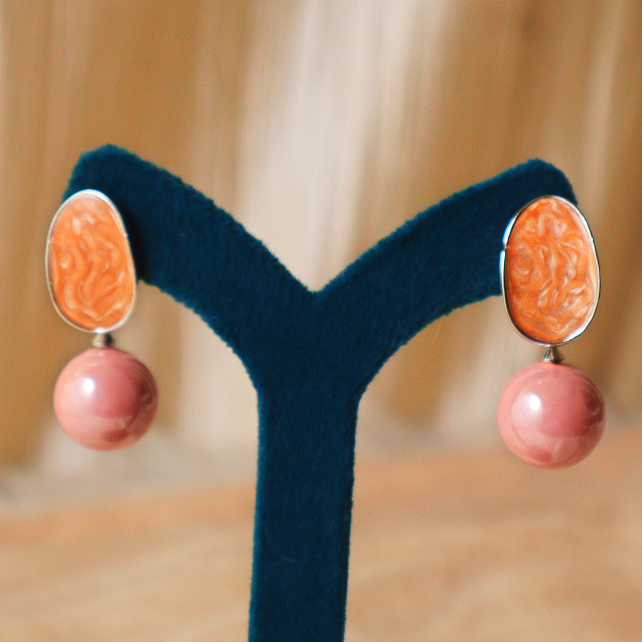 Marble Pearl Drop Designer Earrings for Women – Elegant Daily Wear Earrings