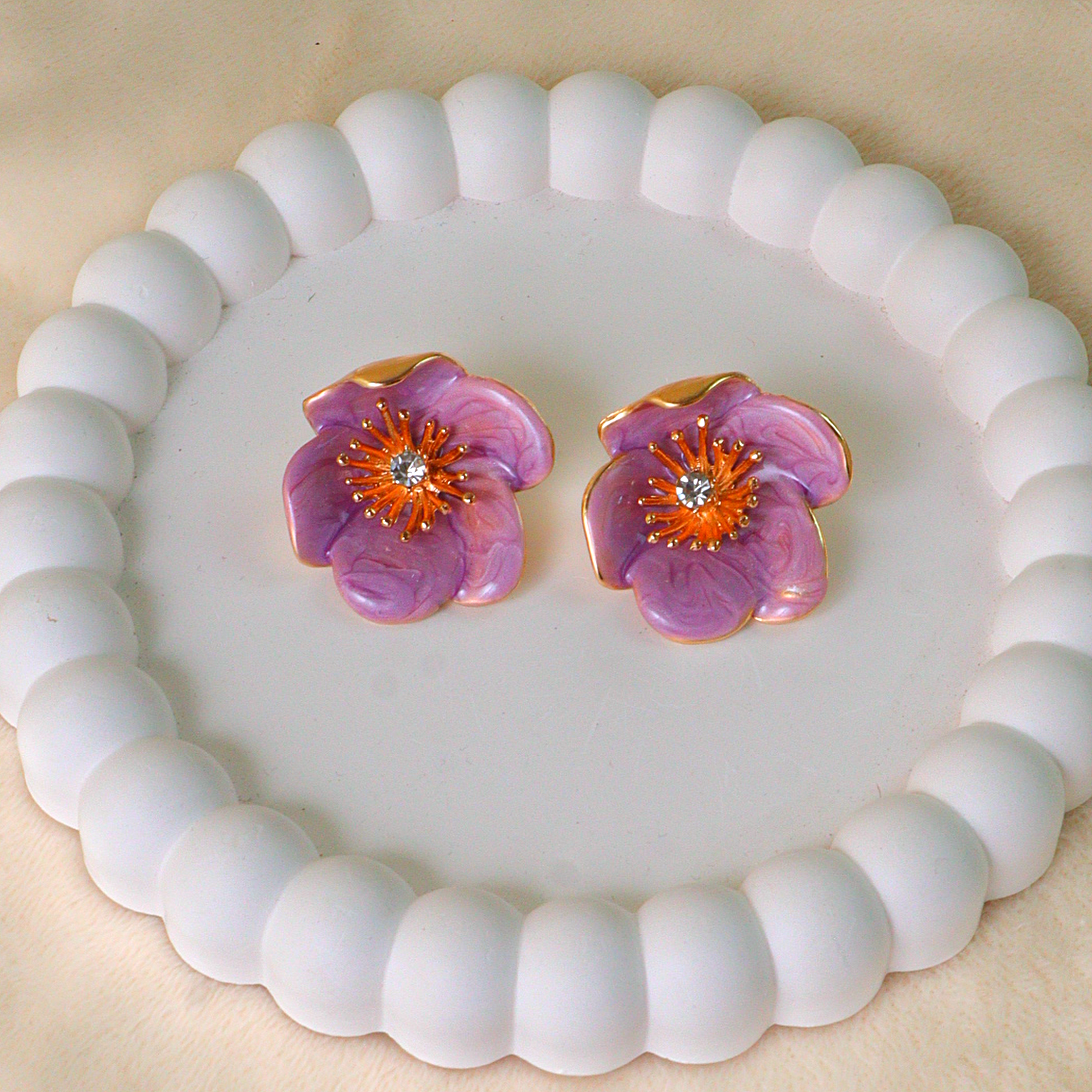 Blossom Pastel Enamel Floral Earrings