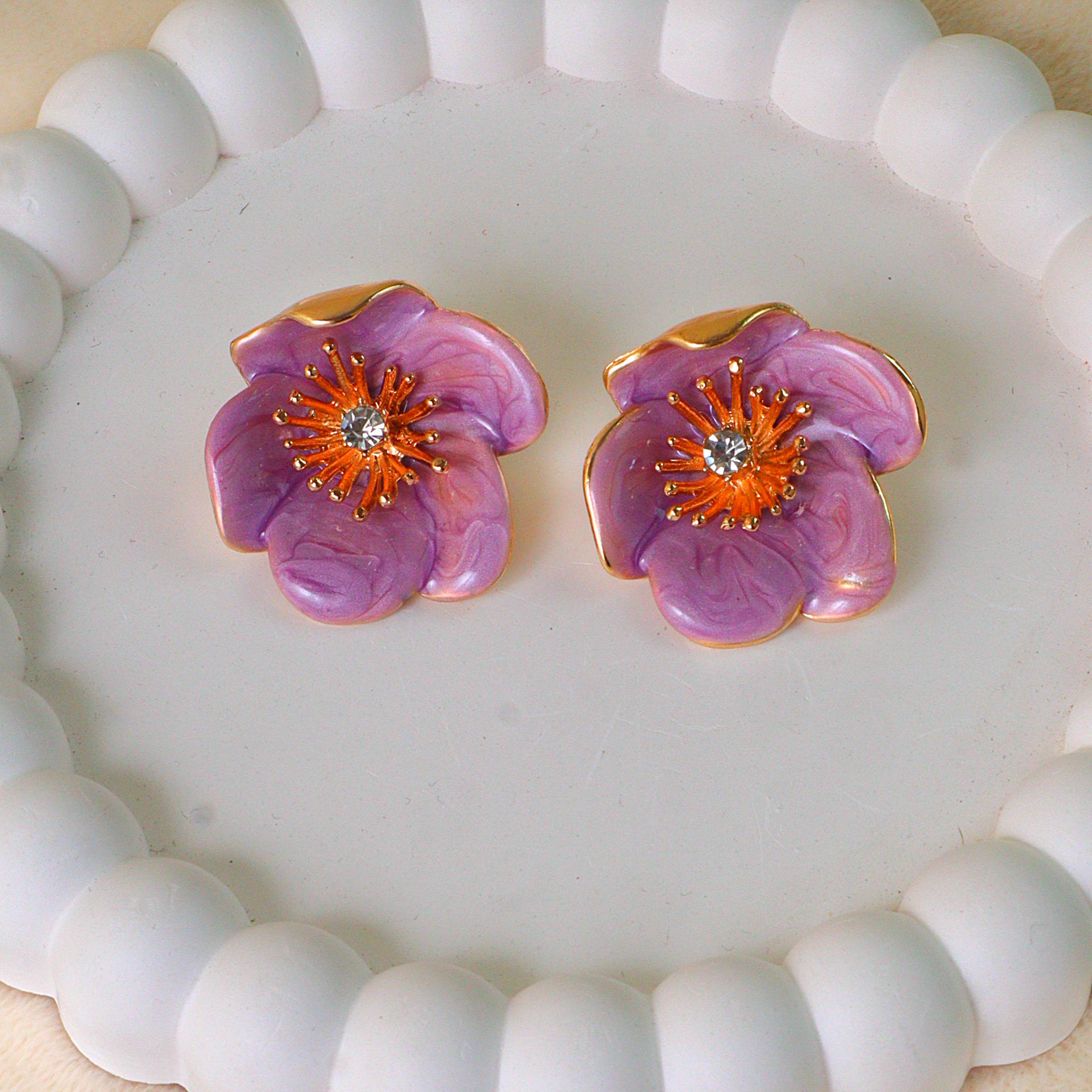 Blossom Pastel Enamel Floral Earrings