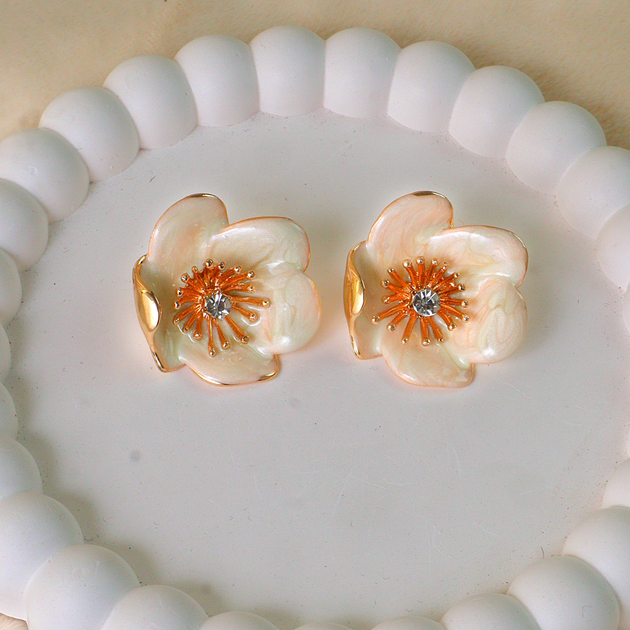 Blossom Pastel Enamel Floral Earrings