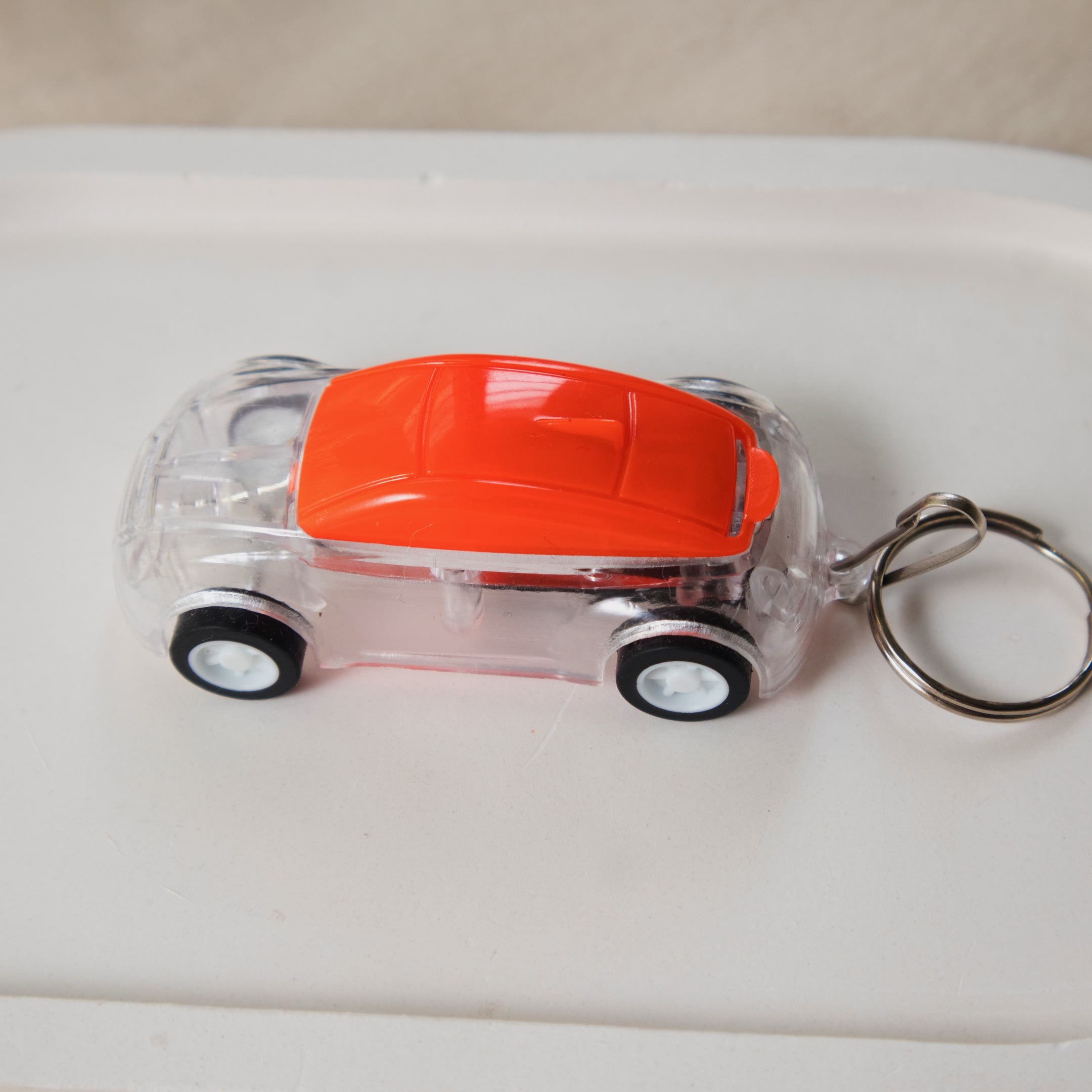 LED Light Up Toy Pull-Back Car keychain - Transparent Toy car keychain