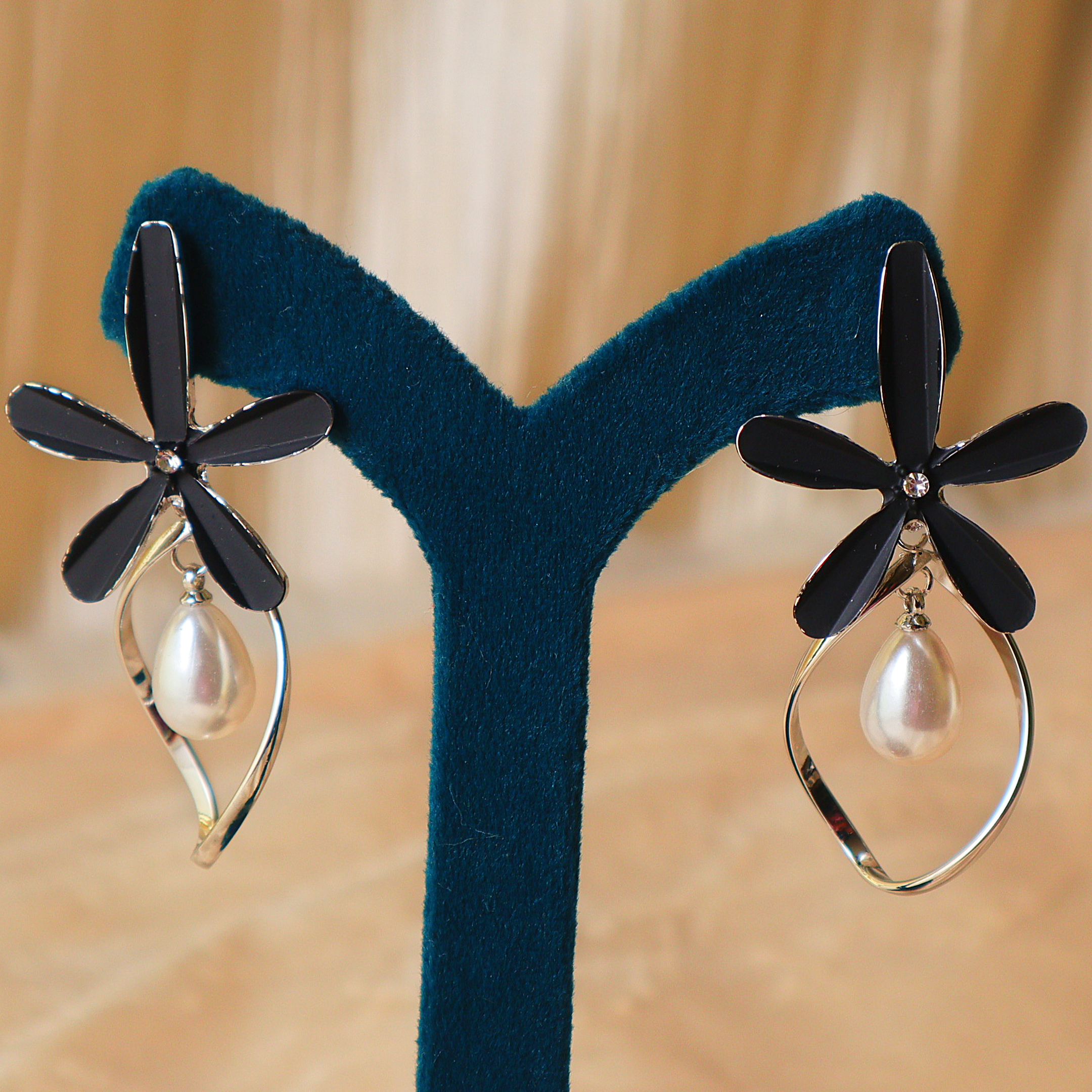 Floral Pearl Drop Designer Earrings for Women | Premium Statement Earrings