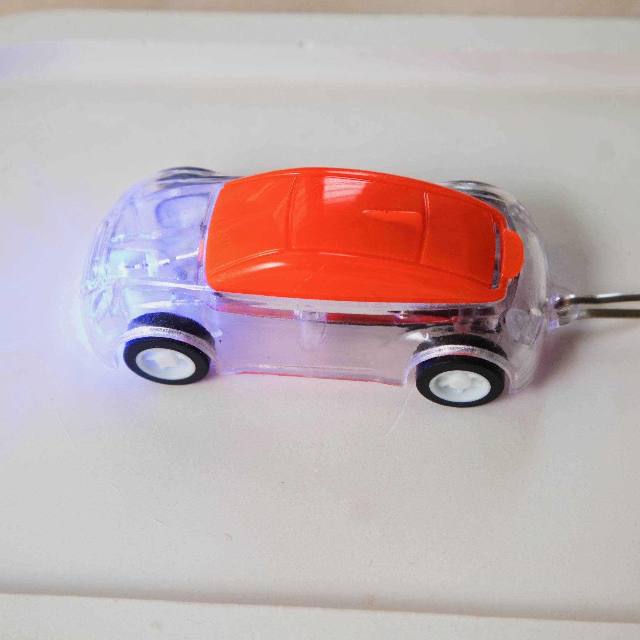 LED Light Up Toy Pull-Back Car keychain - Transparent Toy car keychain