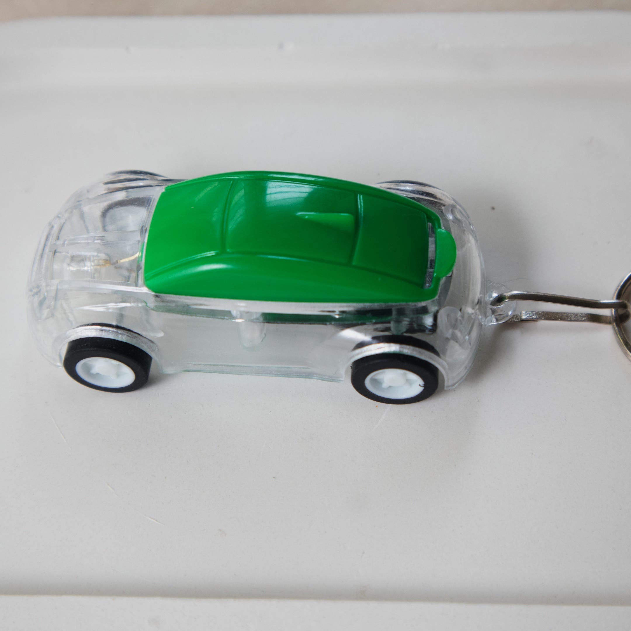 LED Light Up Toy Pull-Back Car keychain - Transparent Toy car keychain