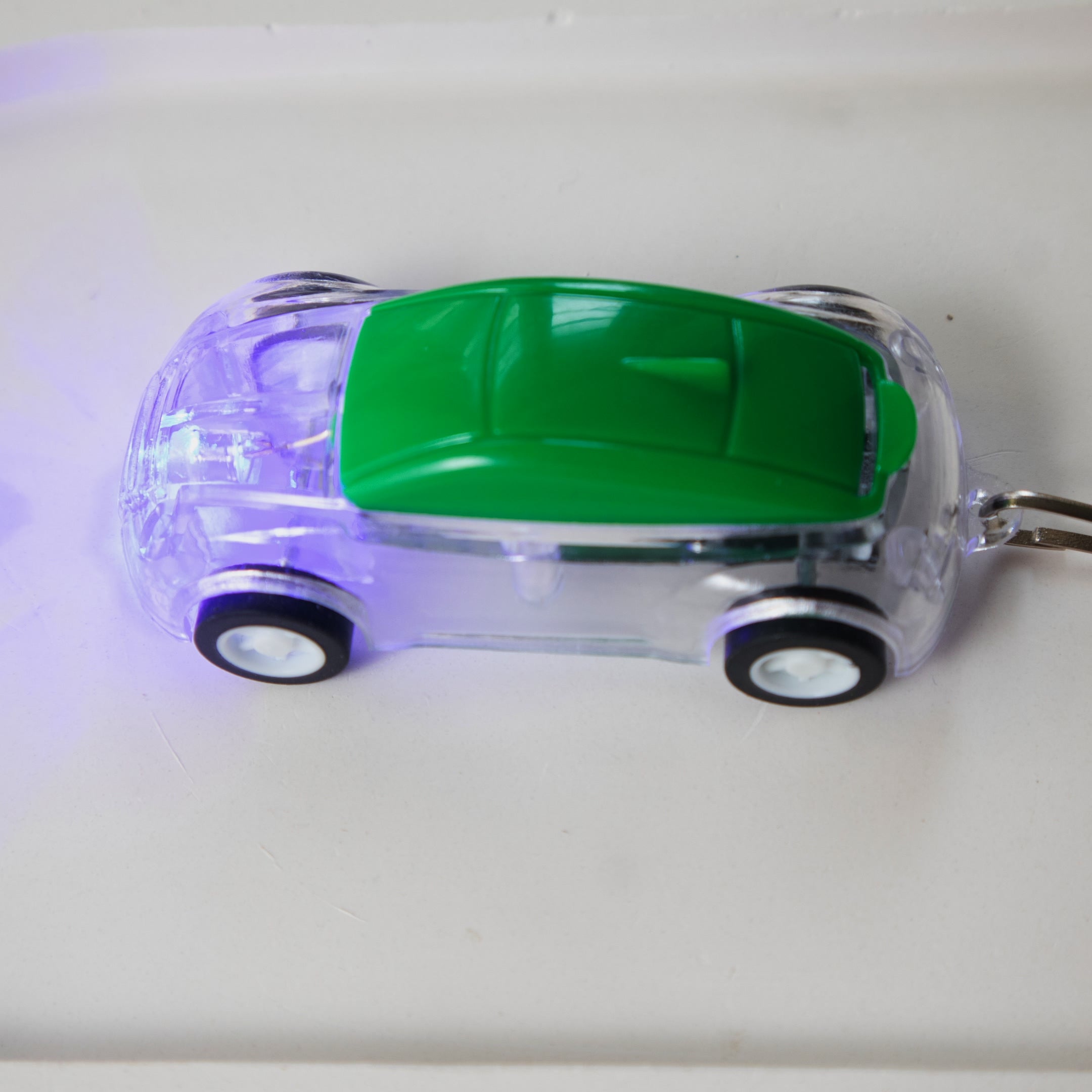 LED Light Up Toy Pull-Back Car keychain - Transparent Toy car keychain