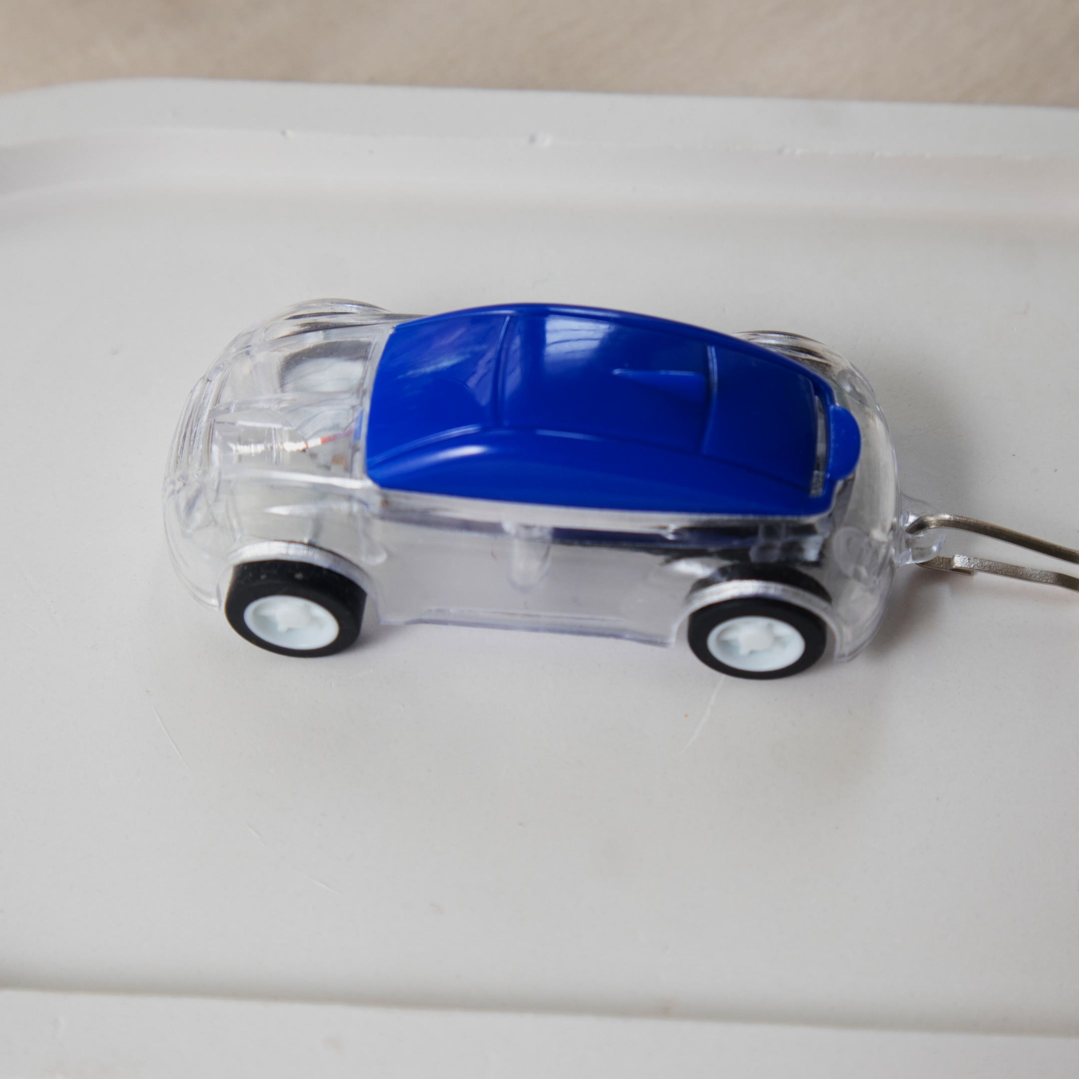 LED Light Up Toy Pull-Back Car keychain - Transparent Toy car keychain