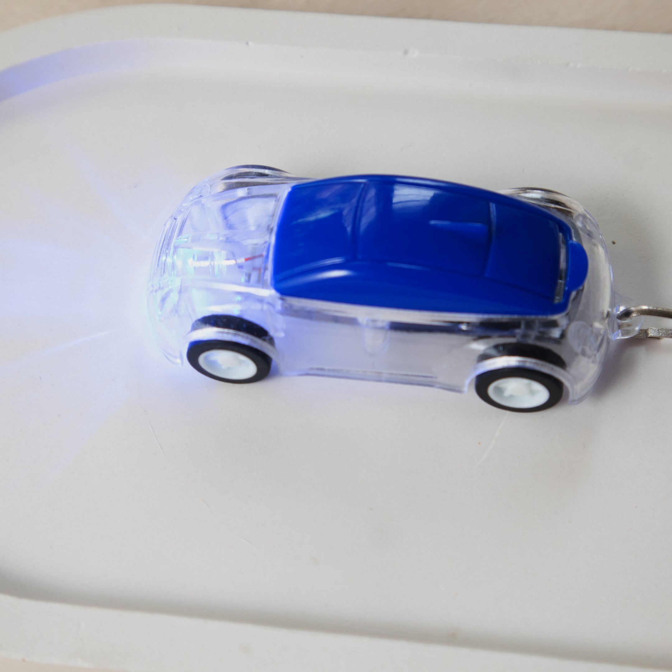 LED Light Up Toy Pull-Back Car keychain - Transparent Toy car keychain
