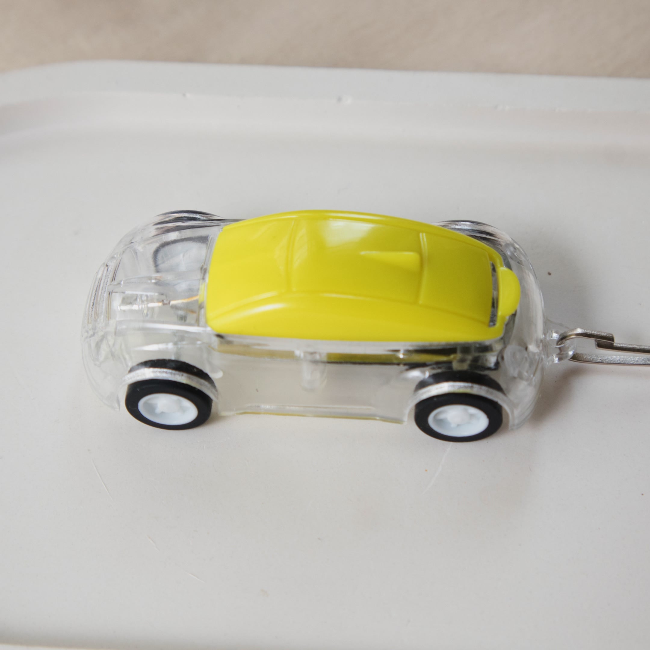 LED Light Up Toy Pull-Back Car keychain - Transparent Toy car keychain