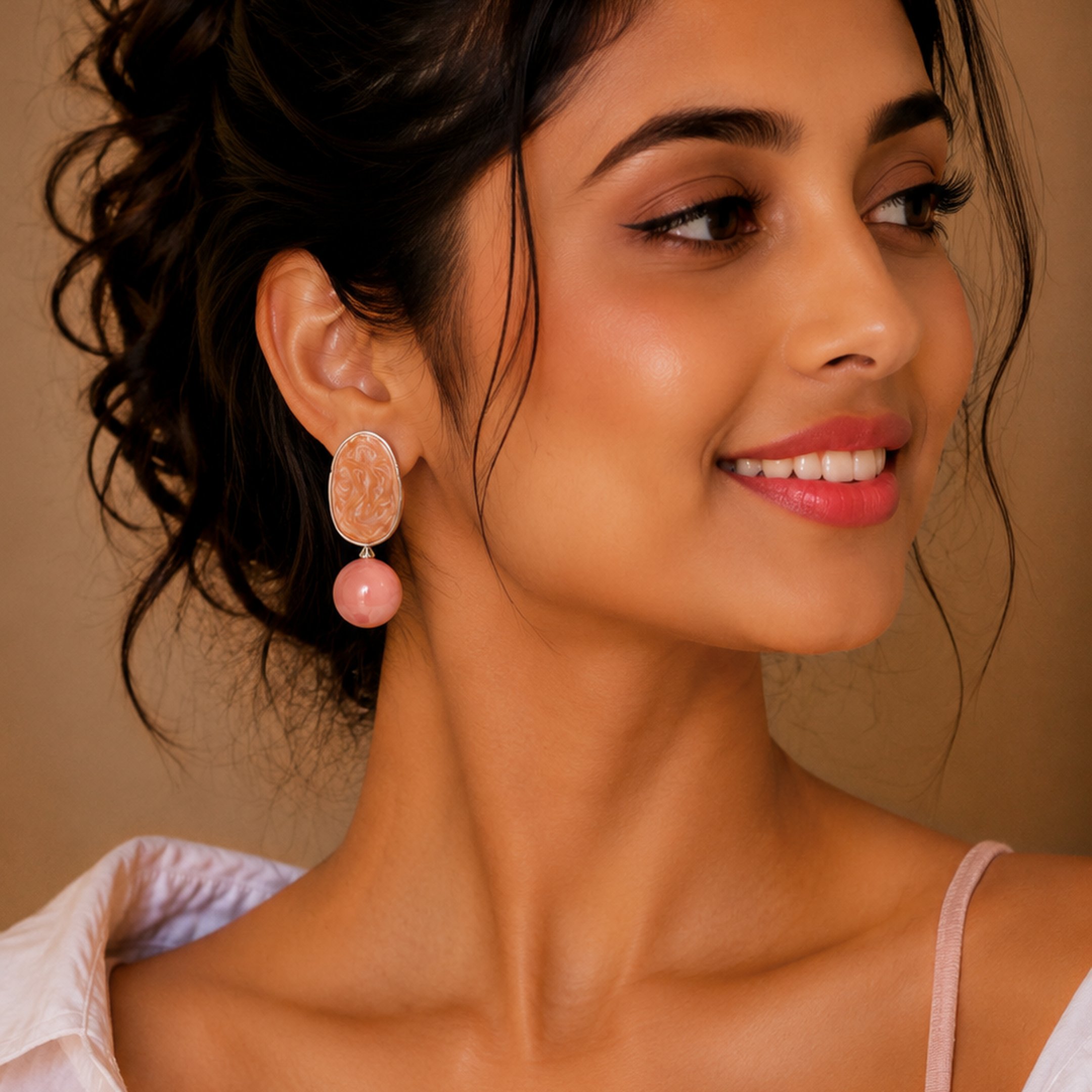 Marble Pearl Drop Designer Earrings for Women – Elegant Daily Wear Earrings
