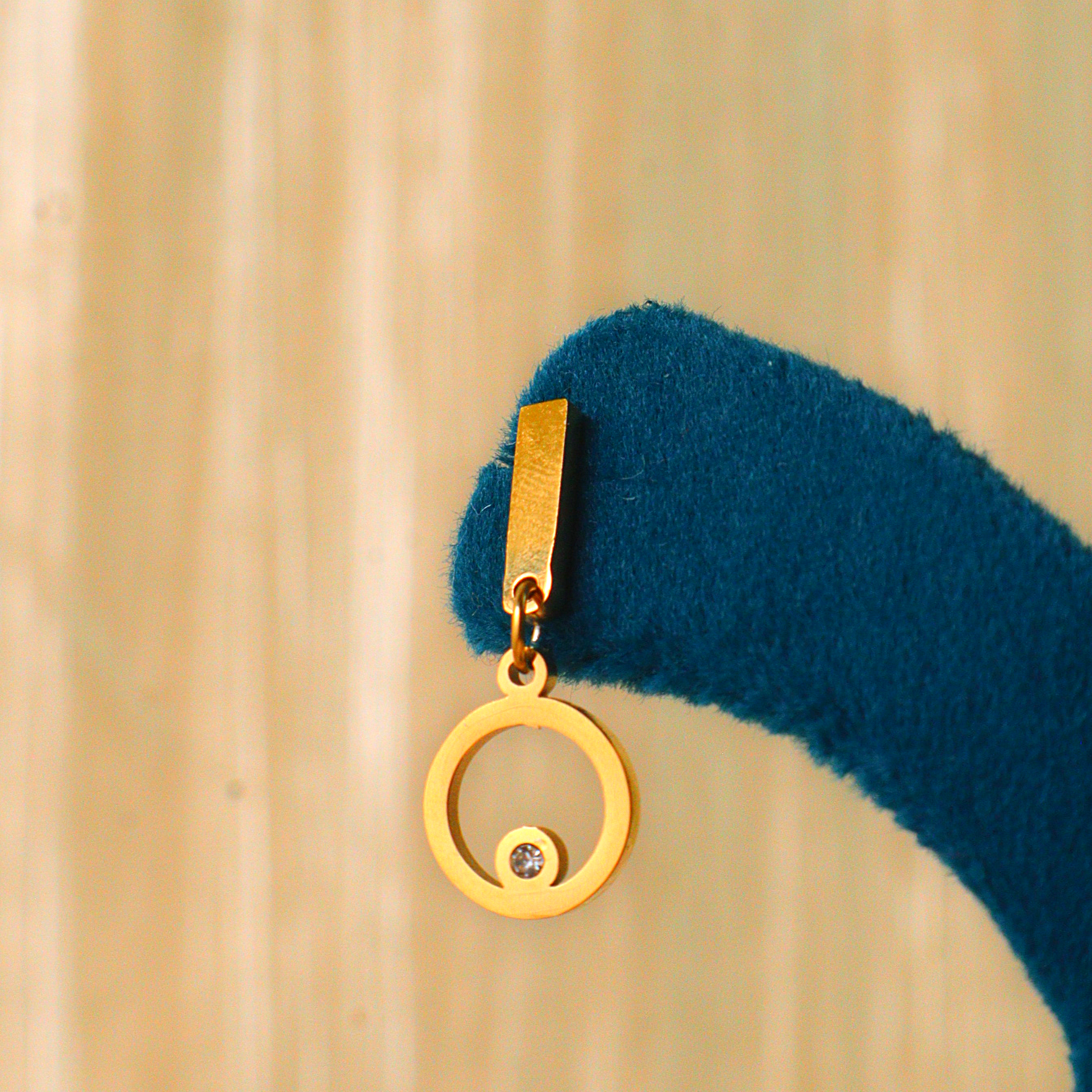 Gold Geometric Circle Drop Anti Tarnish Earrings