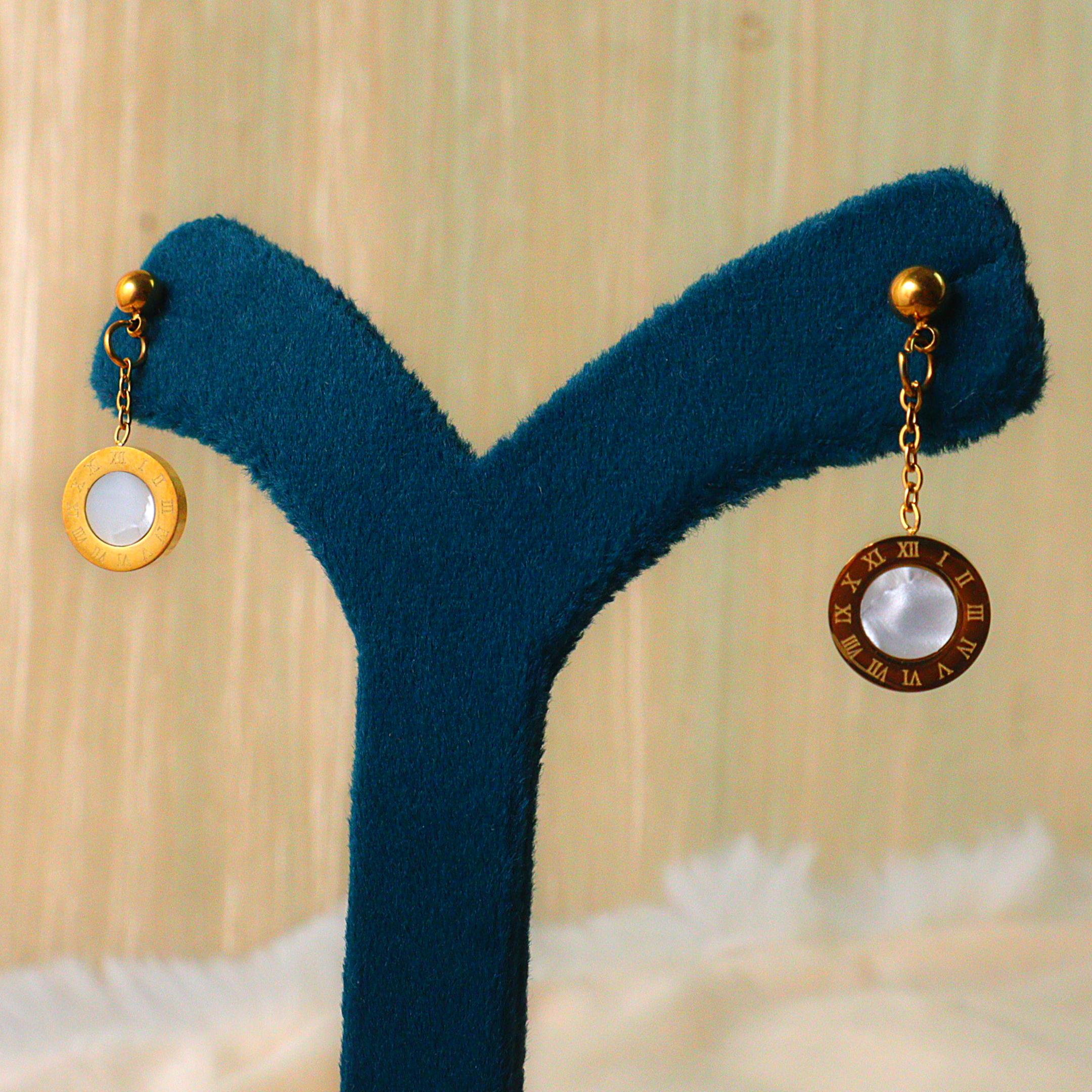 Gold Geometric Circle Drop Anti Tarnish Earrings