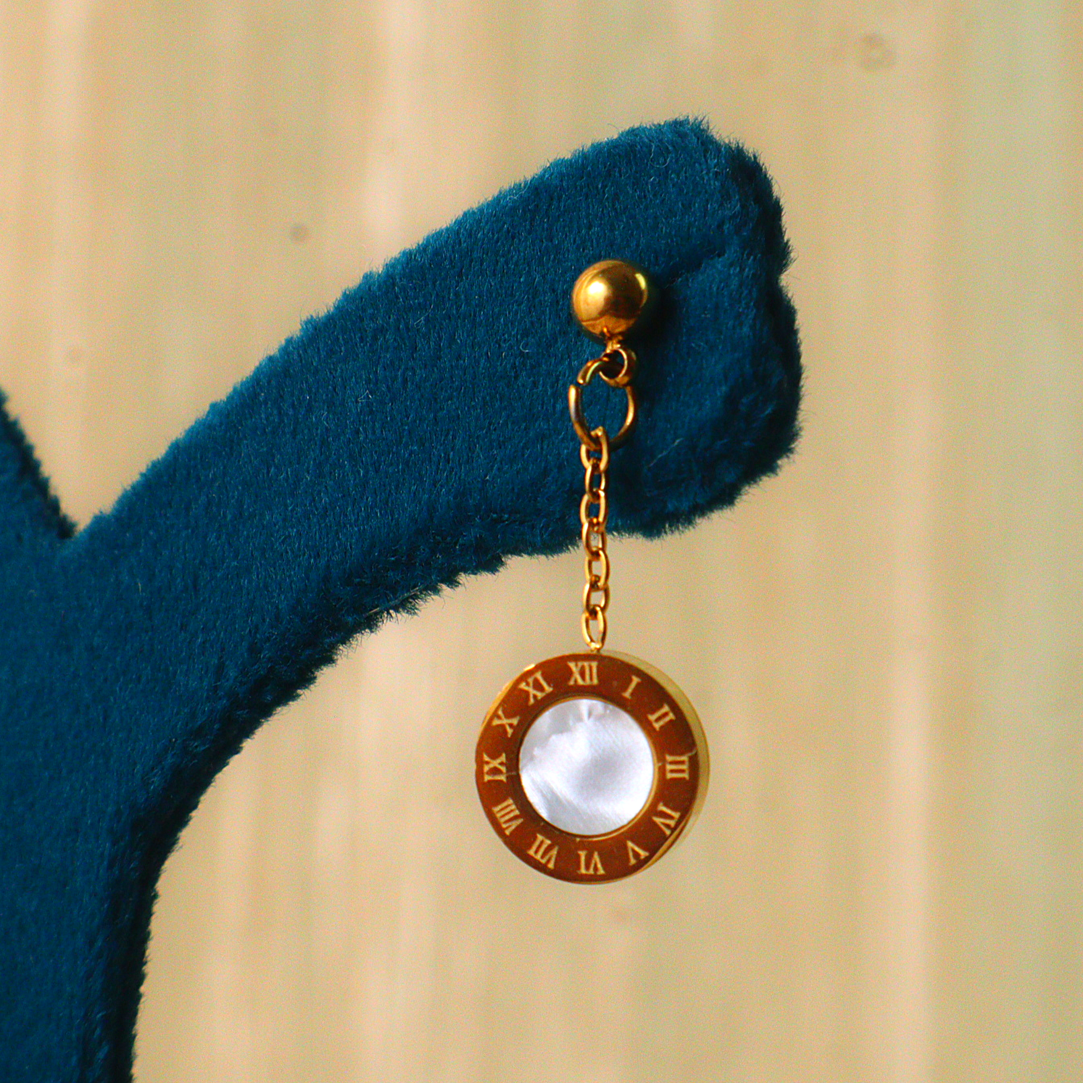 Gold Geometric Circle Drop Anti Tarnish Earrings