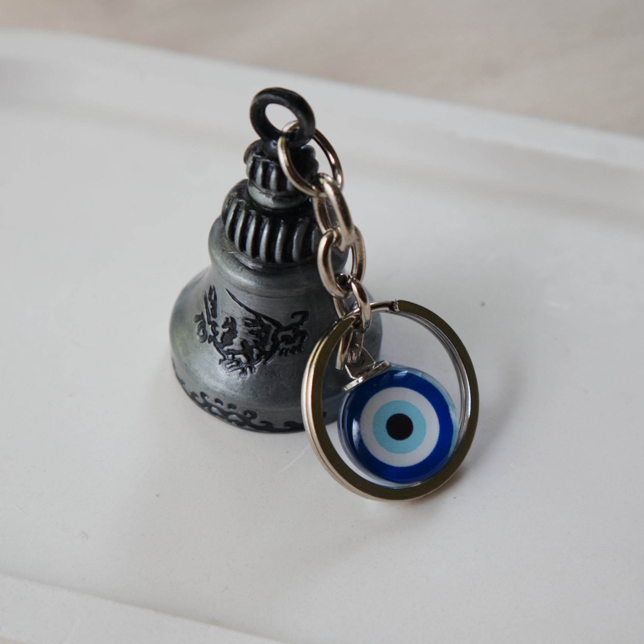 Evil Eye Protection Design keychain with Bell / Good luck Bag keychain Charm (Copy)