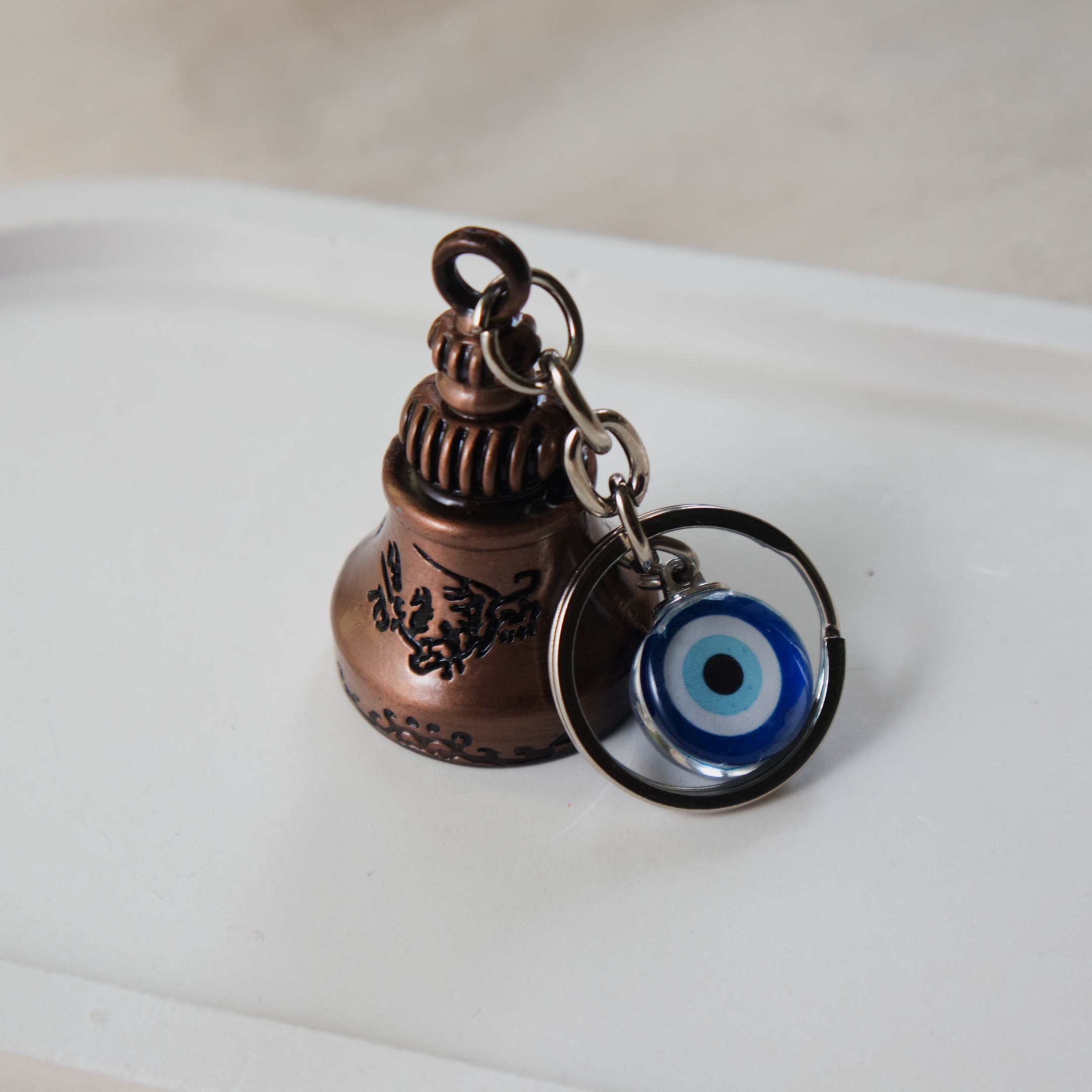 Evil Eye Protection Design keychain with Bell / Good luck Bag keychain Charm (Copy)