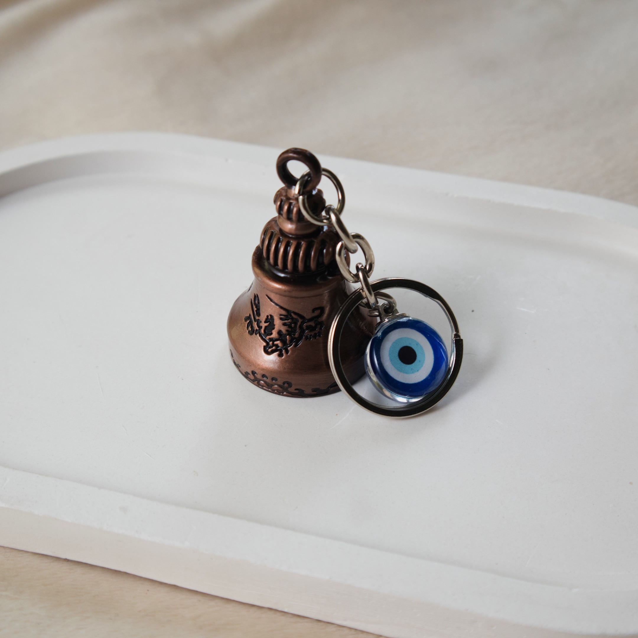 Evil Eye Protection Design keychain with Bell / Good luck Bag keychain Charm (Copy)