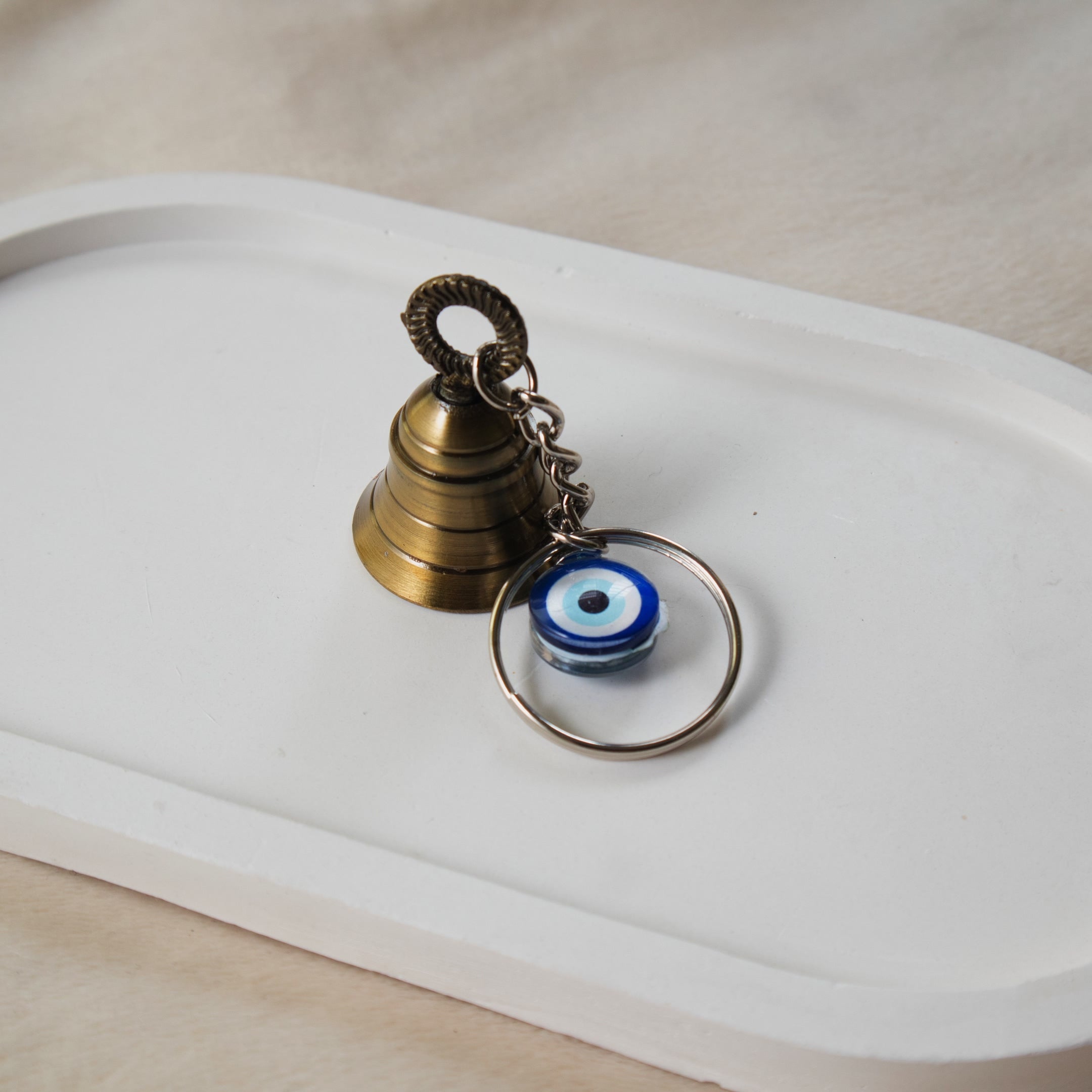 Evil Eye Protection keychain with Bell / Good luck Bag keychain Charm