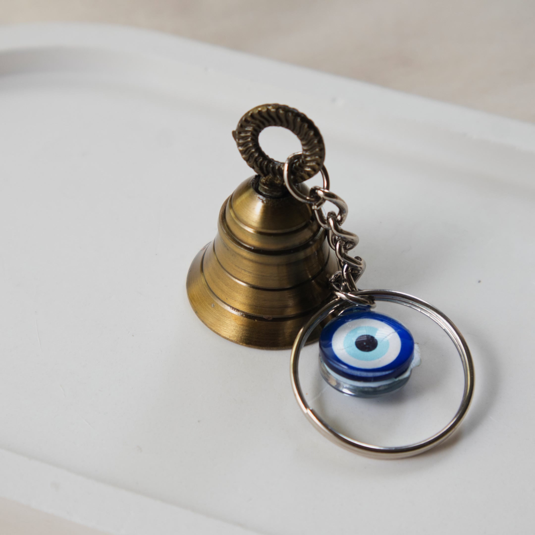 Evil Eye Protection keychain with Bell / Good luck Bag keychain Charm