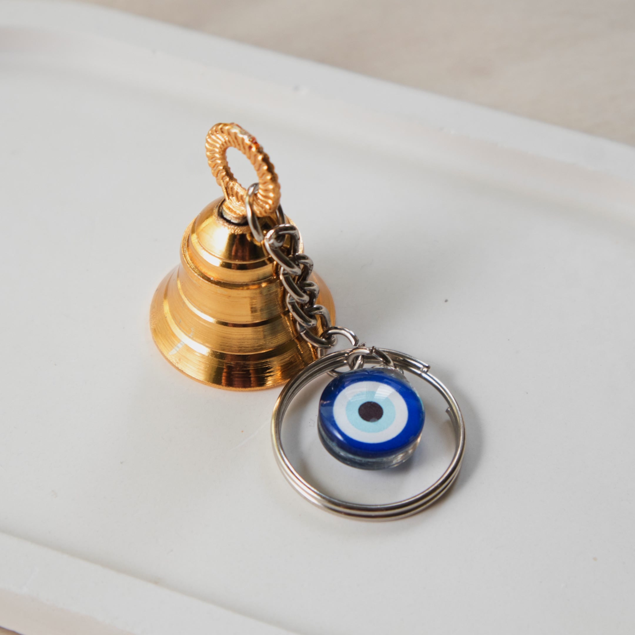Evil Eye Protection keychain with Bell / Good luck Bag keychain Charm