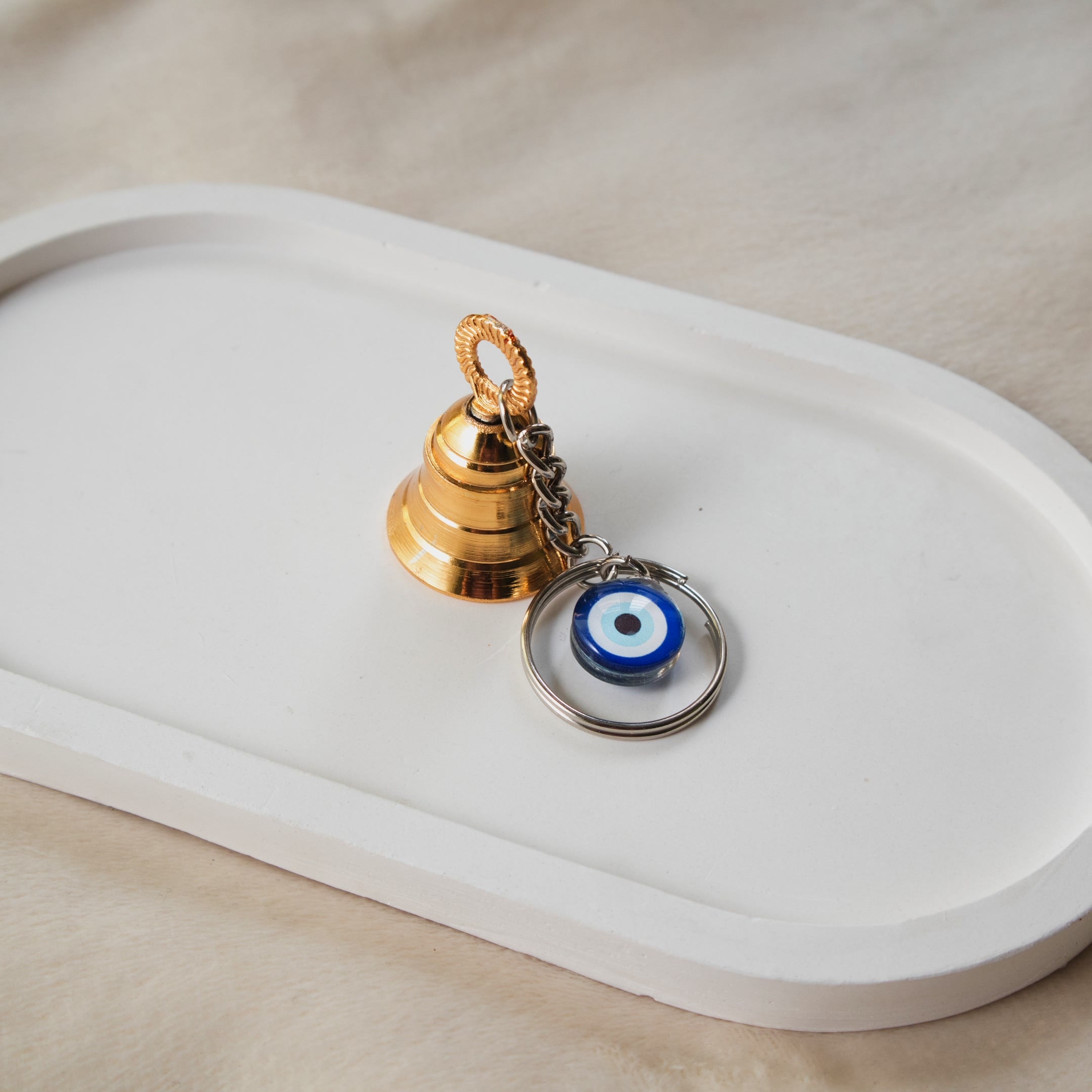 Evil Eye Protection keychain with Bell / Good luck Bag keychain Charm