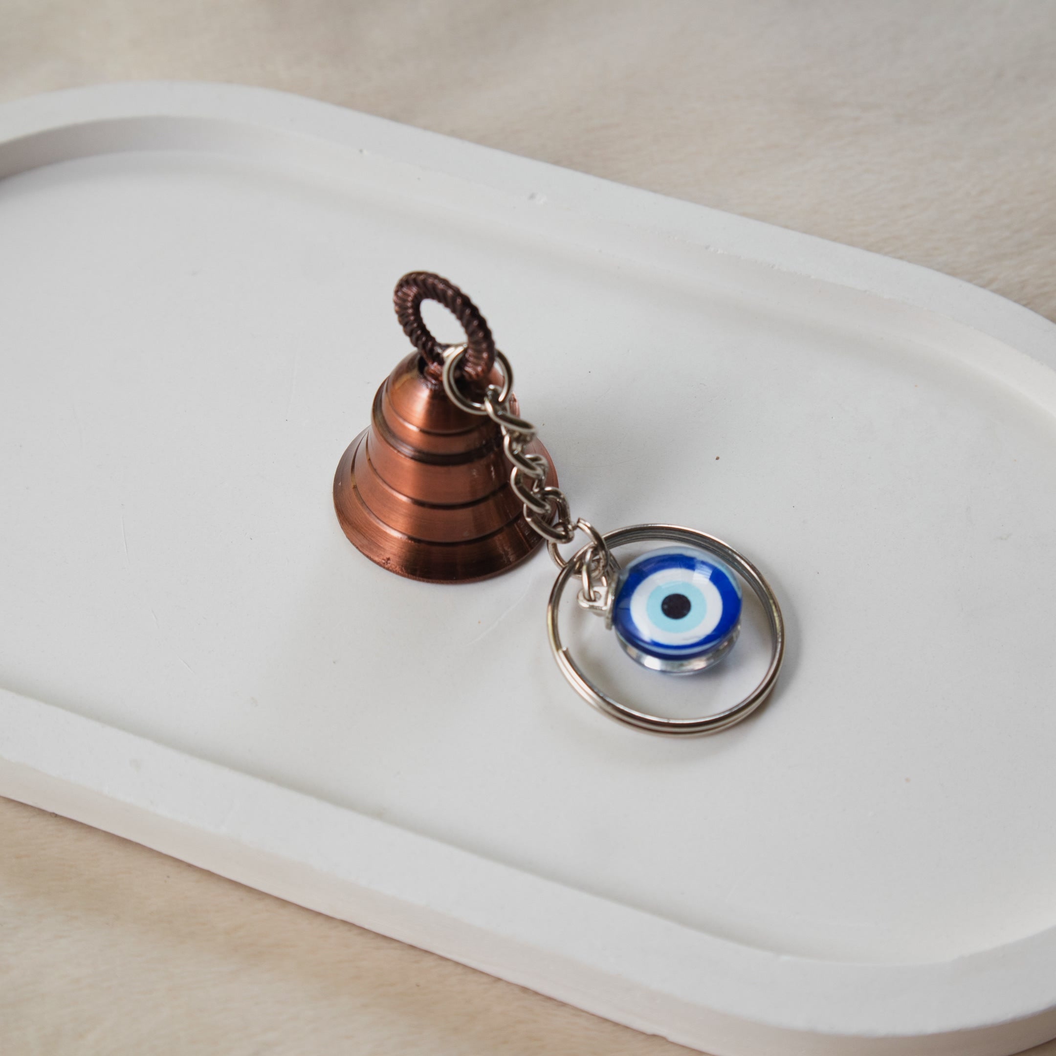 Evil Eye Protection keychain with Bell / Good luck Bag keychain Charm
