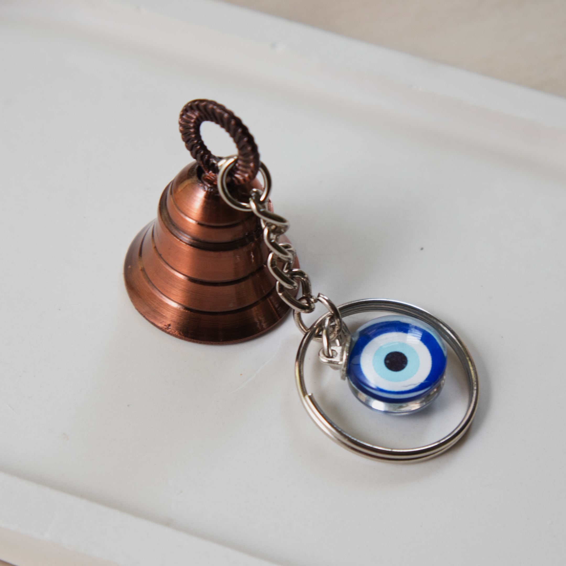 Evil Eye Protection keychain with Bell / Good luck Bag keychain Charm