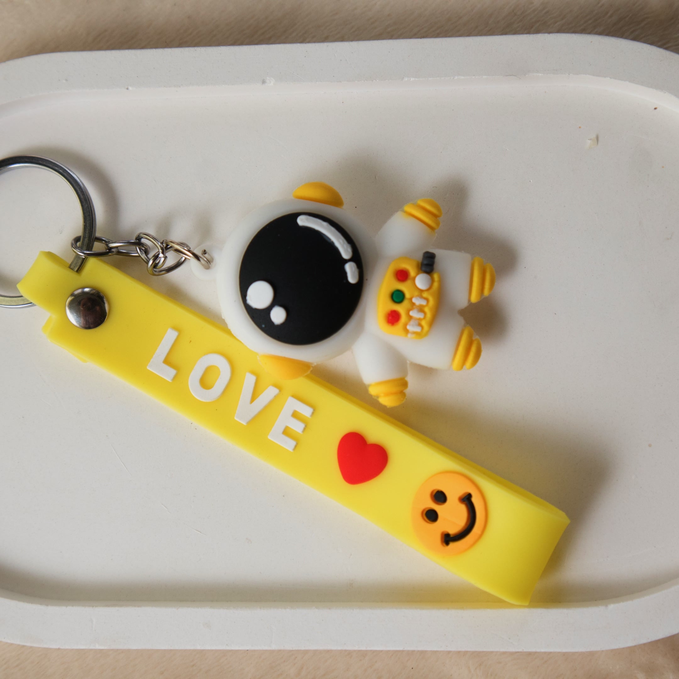 Cute Astronaut Wristlet keychain - Silicone Spaceman Big Charm